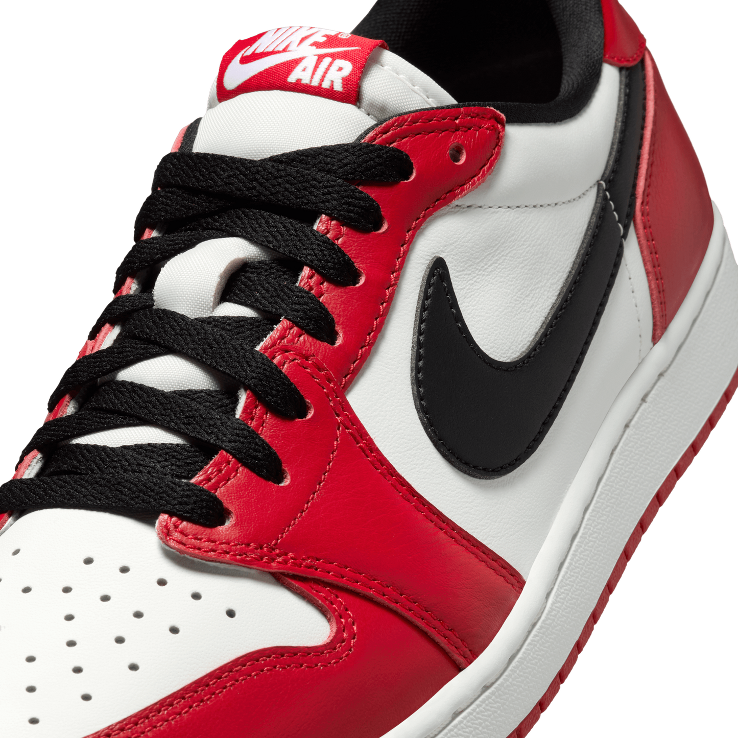 Jordan AJ 1 Retro Low OG - Men's - White/Red/Black