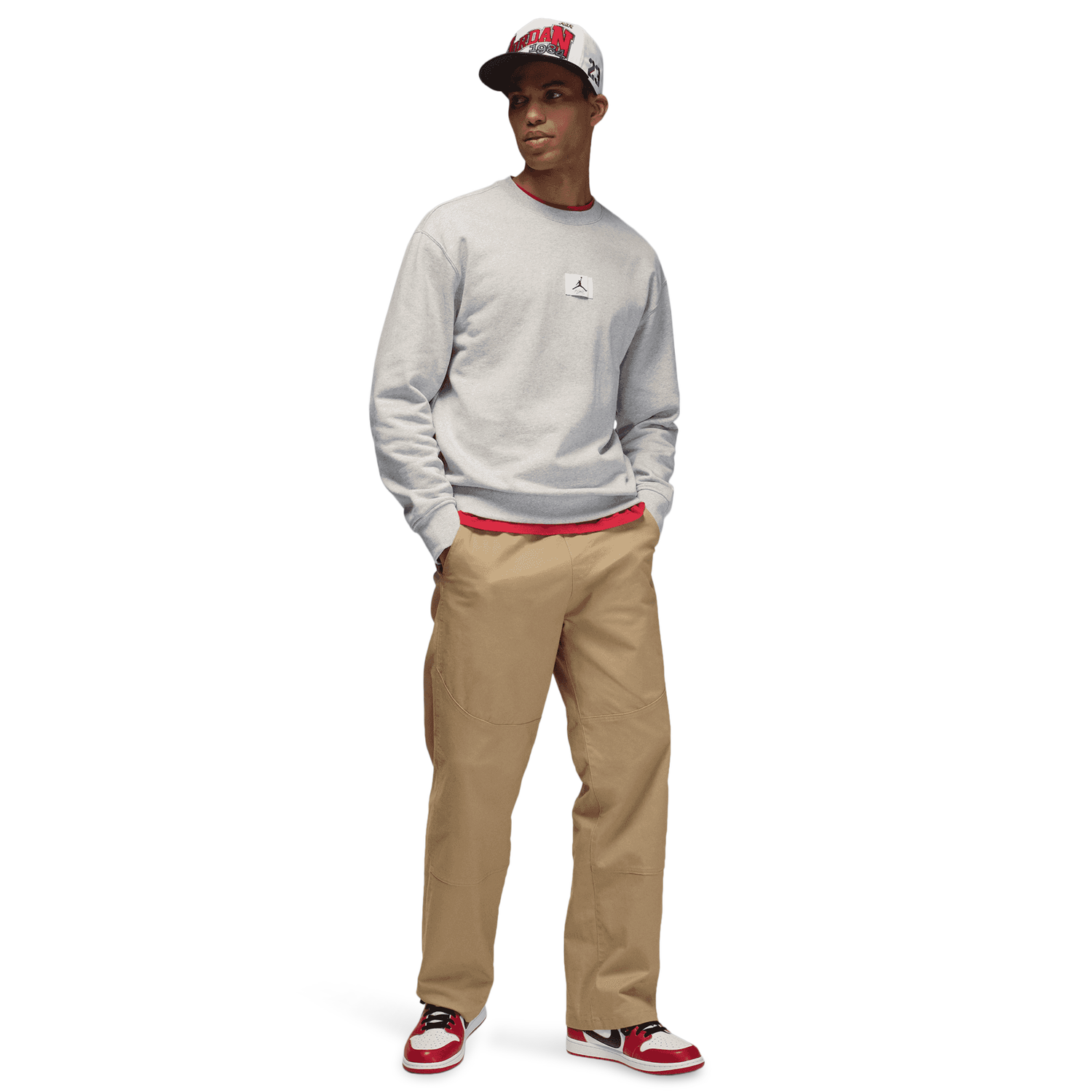 Jordan AJ 1 Retro Low OG - Men's - White/Red/Black