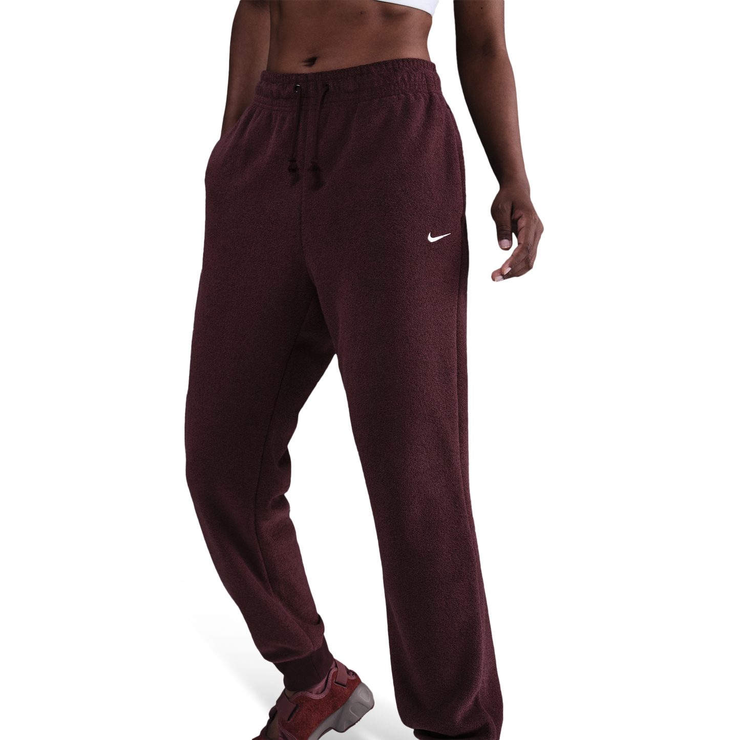 Nike NSW Phoenix MR Joggers - Women's - Sail/Burgundy Crush