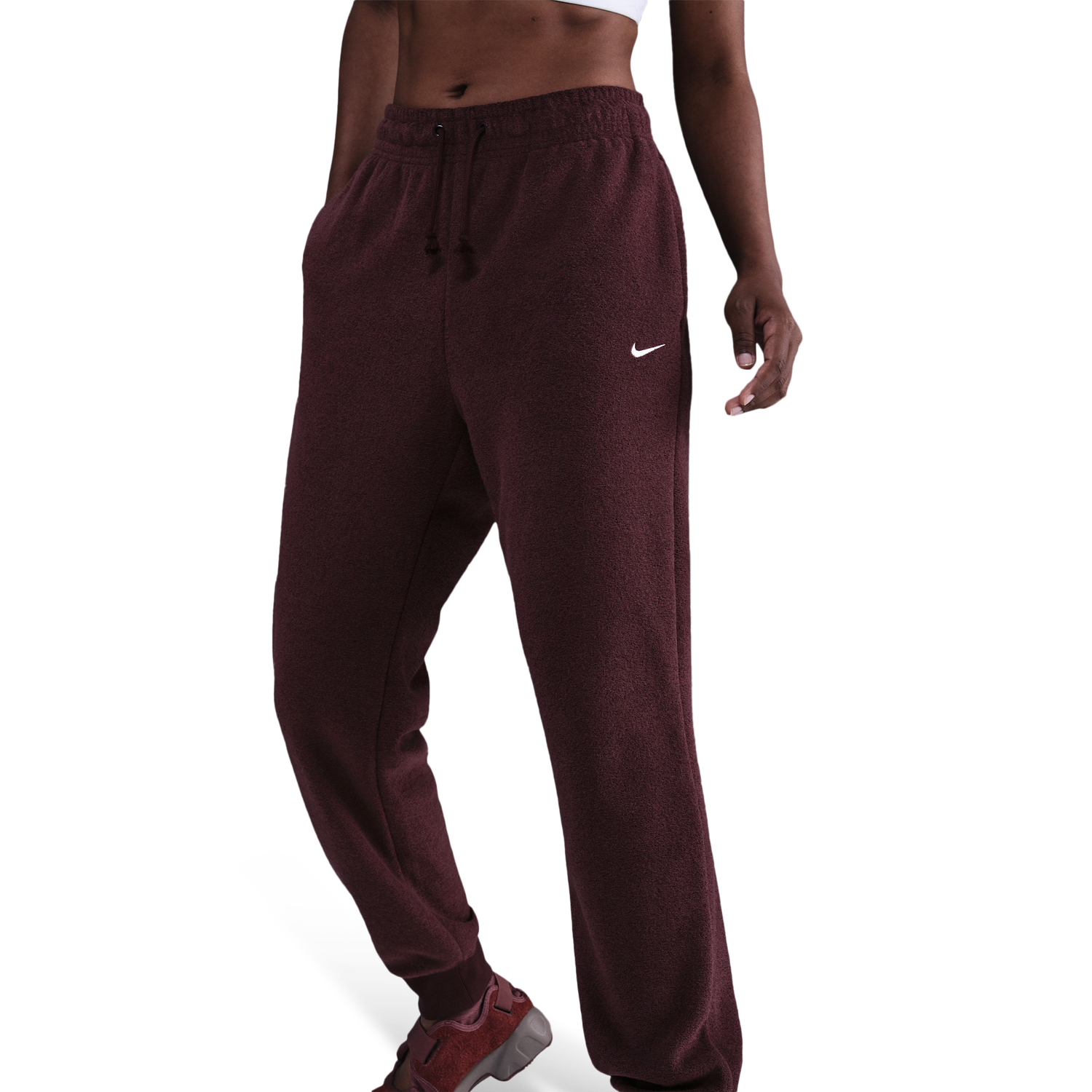 Nike NSW Phoenix MR Joggers - Women's - Sail/Burgundy Crush