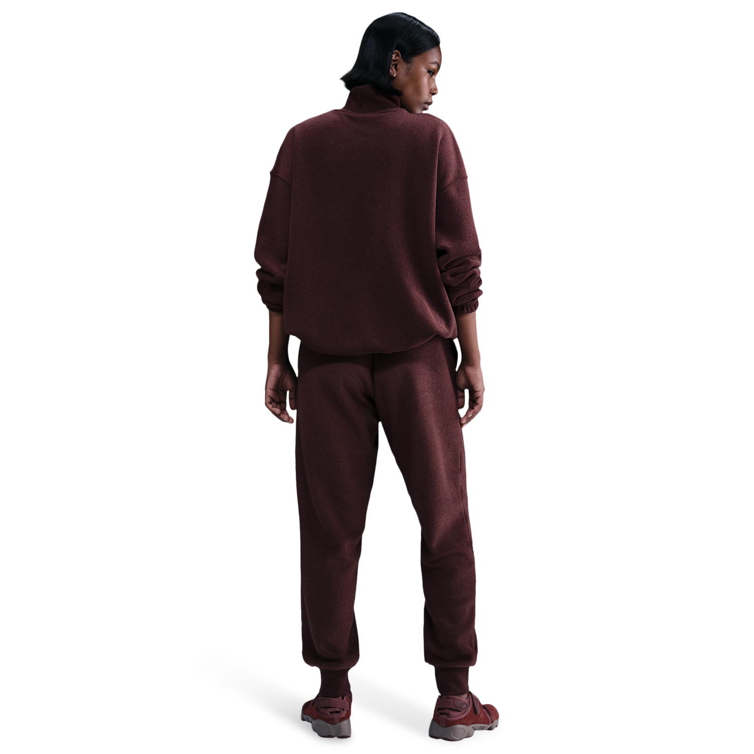 Nike NSW Phoenix MR Joggers - Women's - Sail/Burgundy Crush