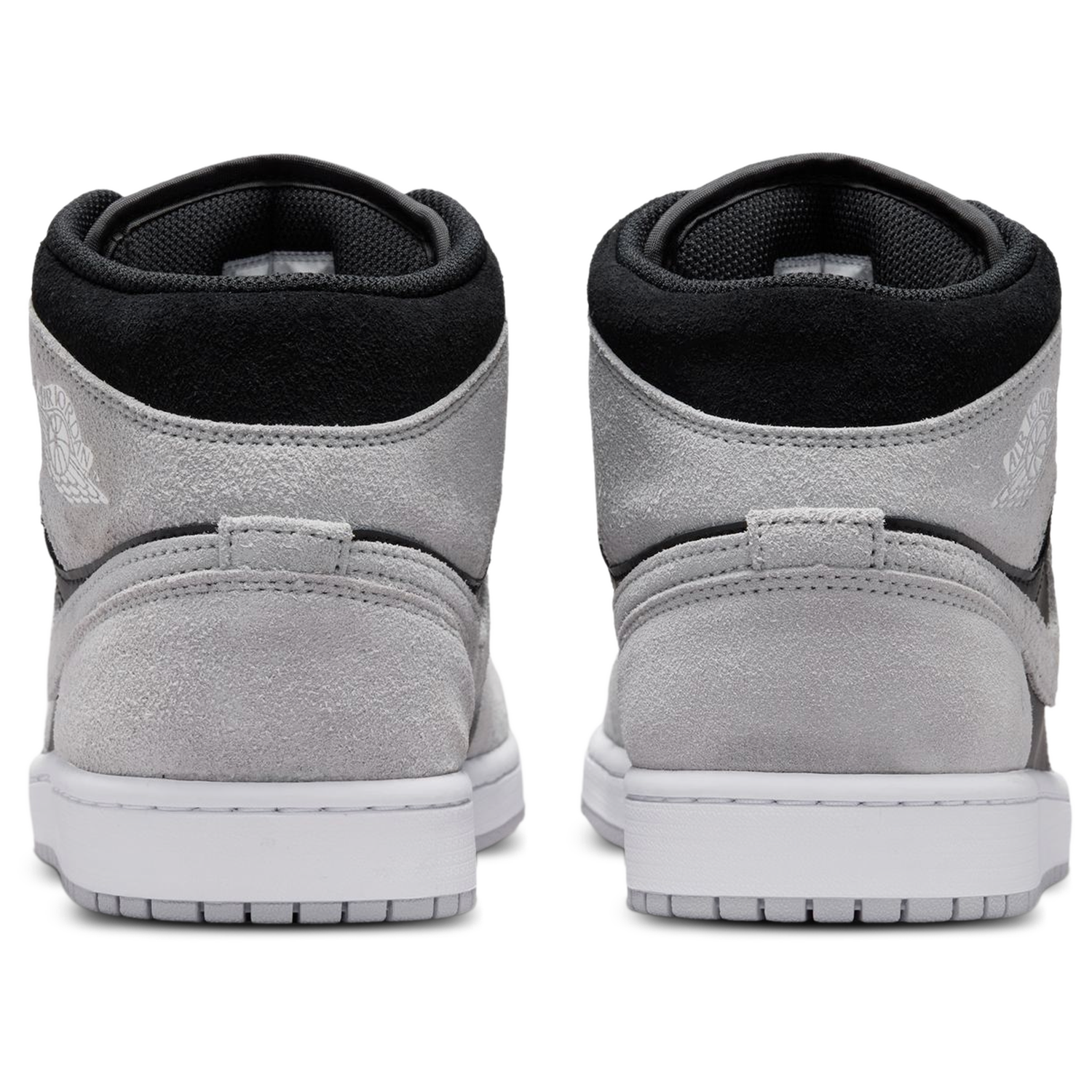 Jordan AJ 1 Mid - Men's - Lt Smoke Gray/White/Black