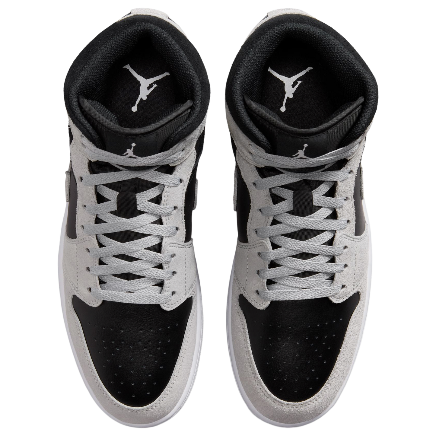Jordan AJ 1 Mid - Men's - Lt Smoke Gray/White/Black