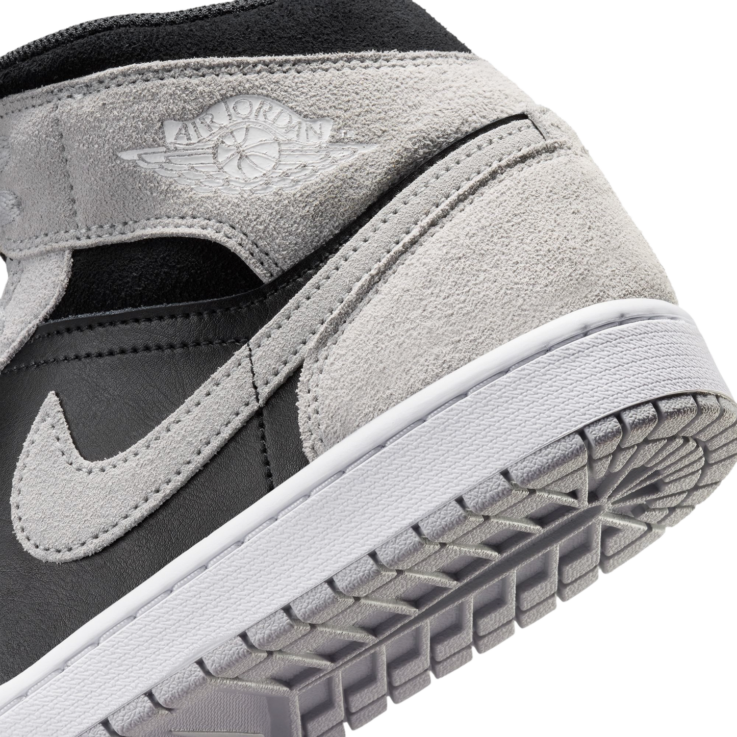 Jordan AJ 1 Mid - Men's - Lt Smoke Gray/White/Black