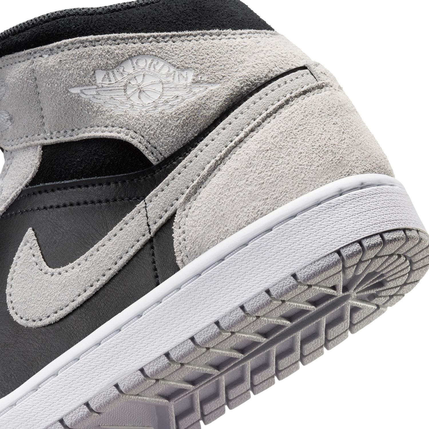 Jordan AJ 1 Mid - Men's - Lt Smoke Gray/White/Black