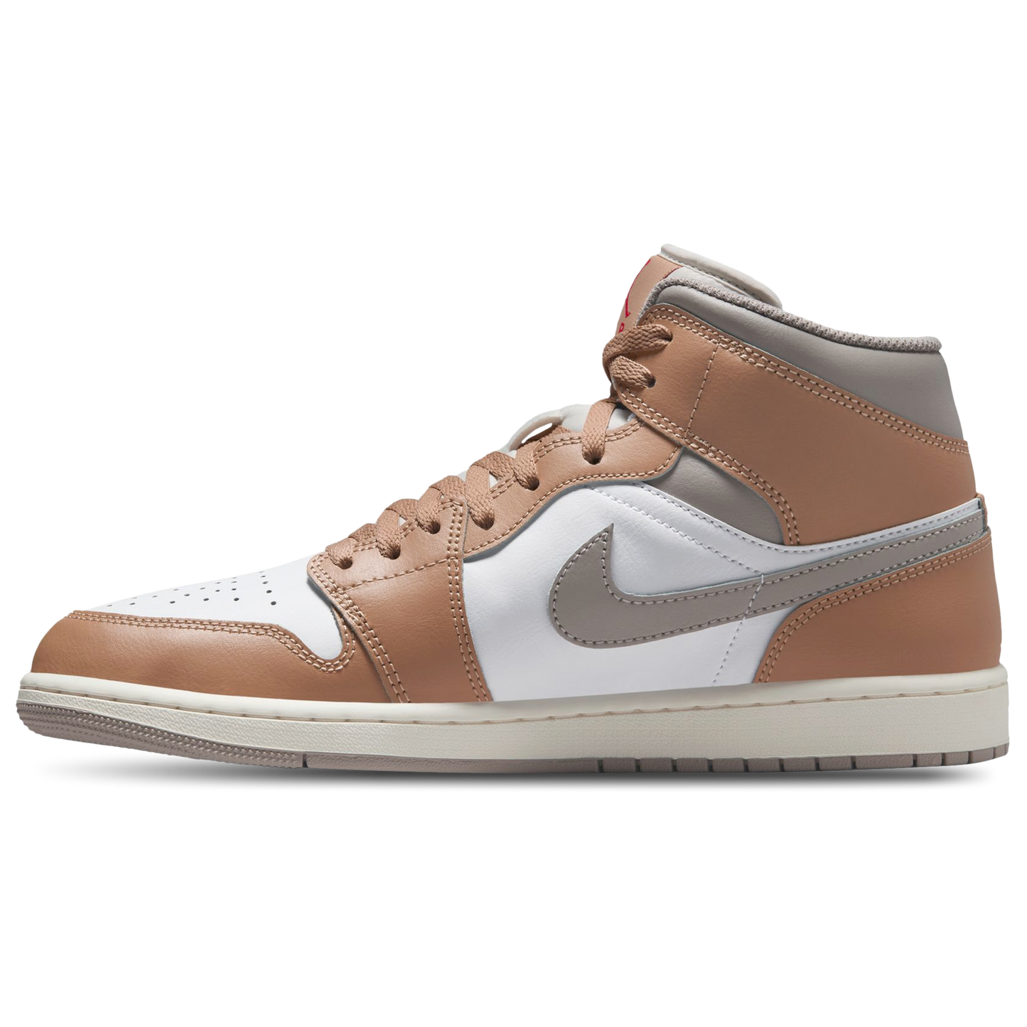 Jordan AJ 1 Mid - Men's - Hemp/Fire Red/White