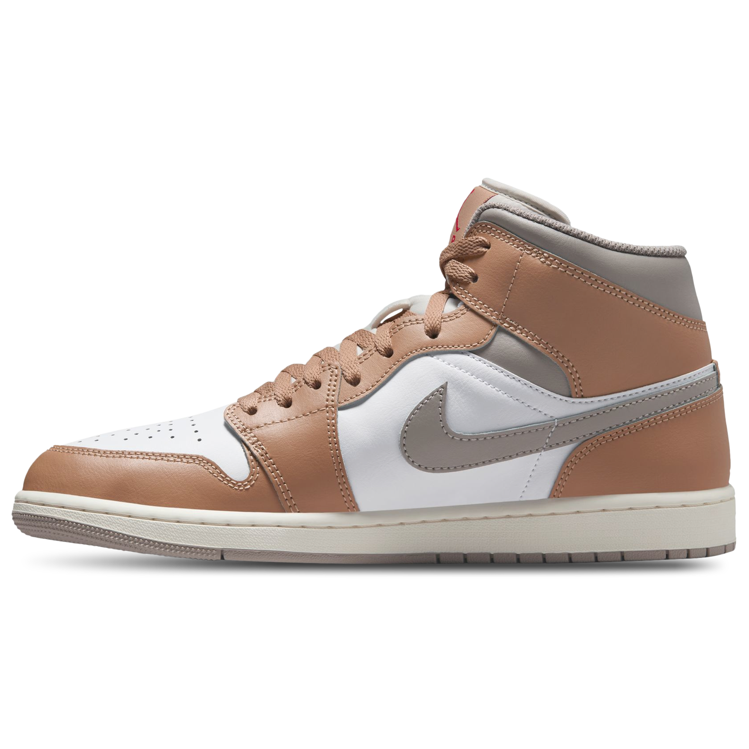 Jordan AJ 1 Mid - Men's - Hemp/Fire Red/White