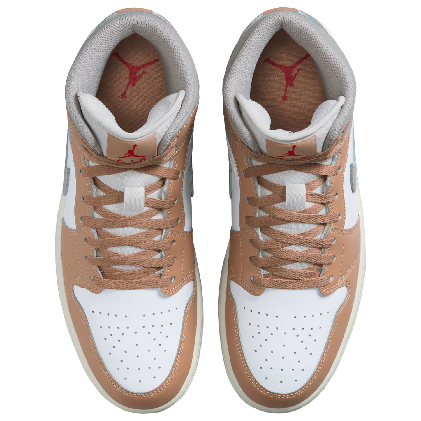 Jordan AJ 1 Mid - Men's - Hemp/Fire Red/White