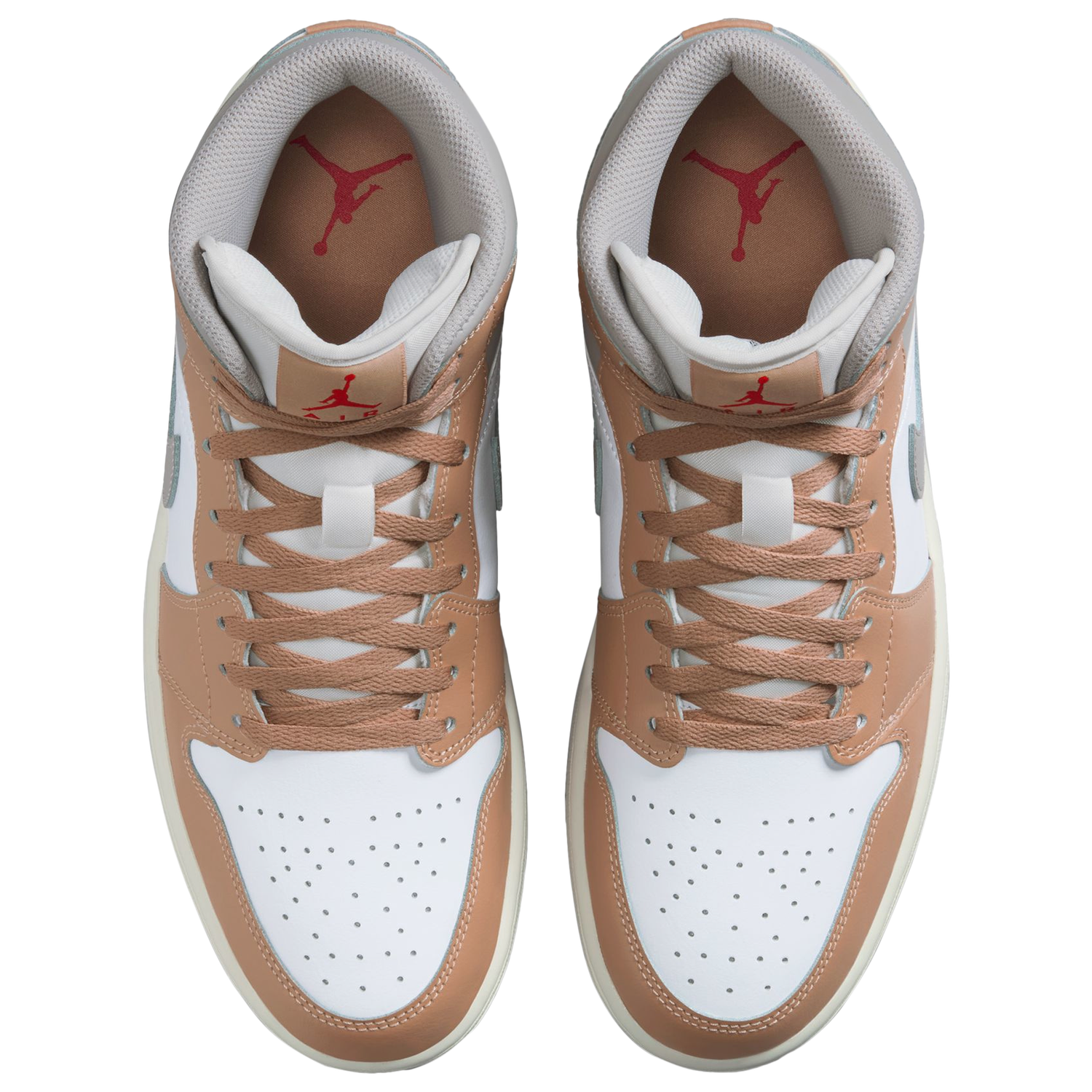 Jordan AJ 1 Mid - Men's - Hemp/Fire Red/White
