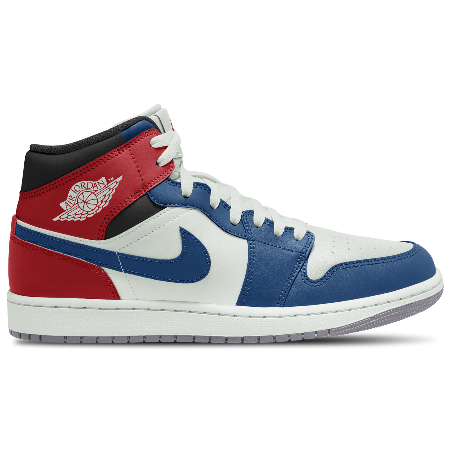 Jordan AJ 1 Mid - Men's - True Blue/Summit White/Red