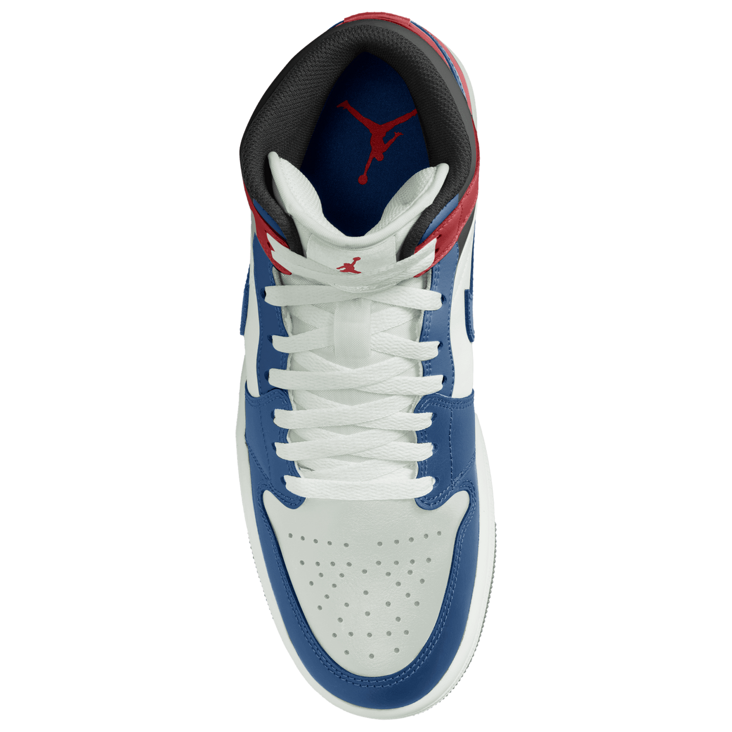 Jordan AJ 1 Mid - Men's - True Blue/Summit White/Red