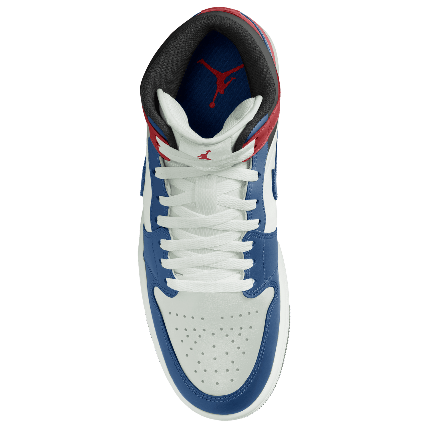 Jordan AJ 1 Mid - Men's - True Blue/Summit White/Red