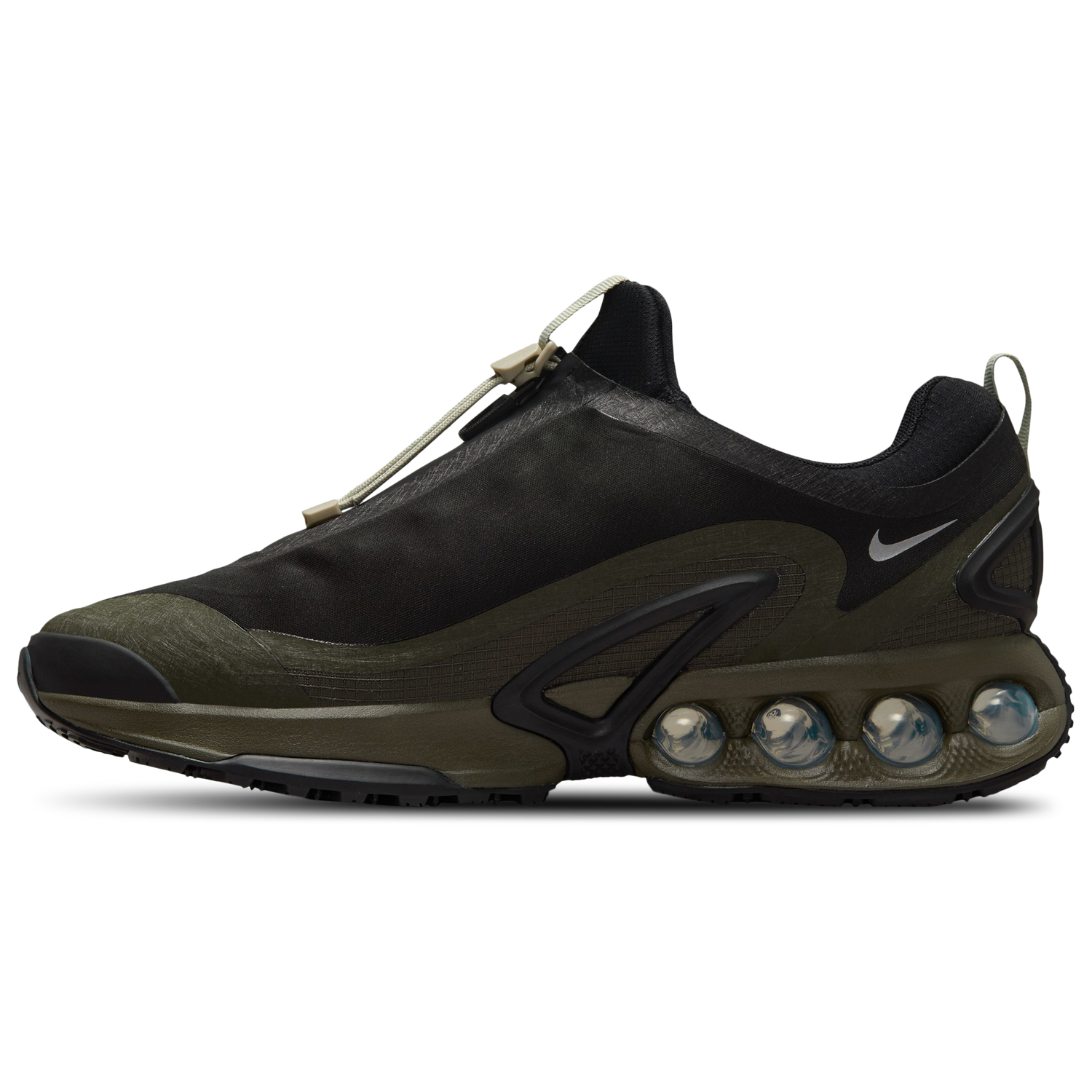 Nike Air Max DN Roam - Men's - Black/Cargo Khaki/Metallic Silver