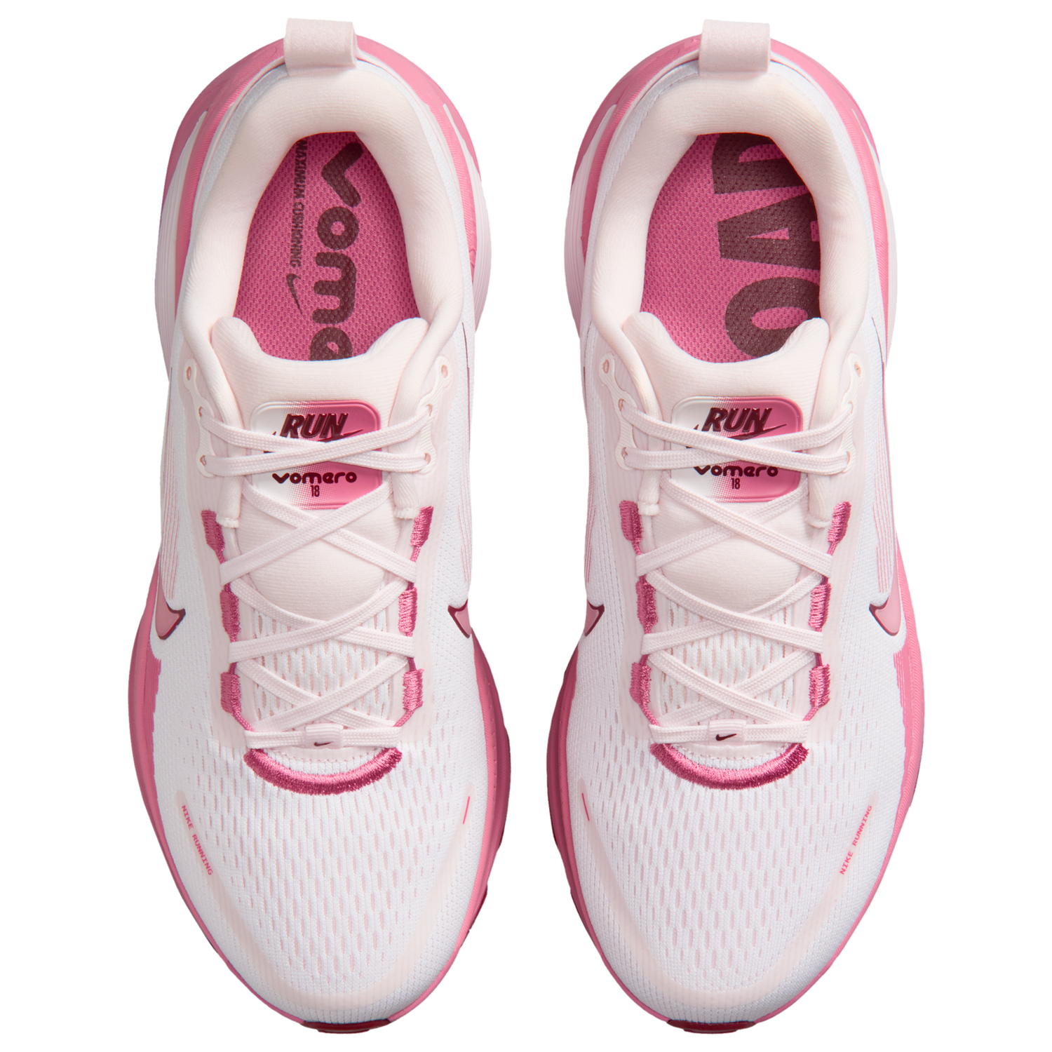 Nike Vomero 18 - Women's - White/Peony/Pearl Pink