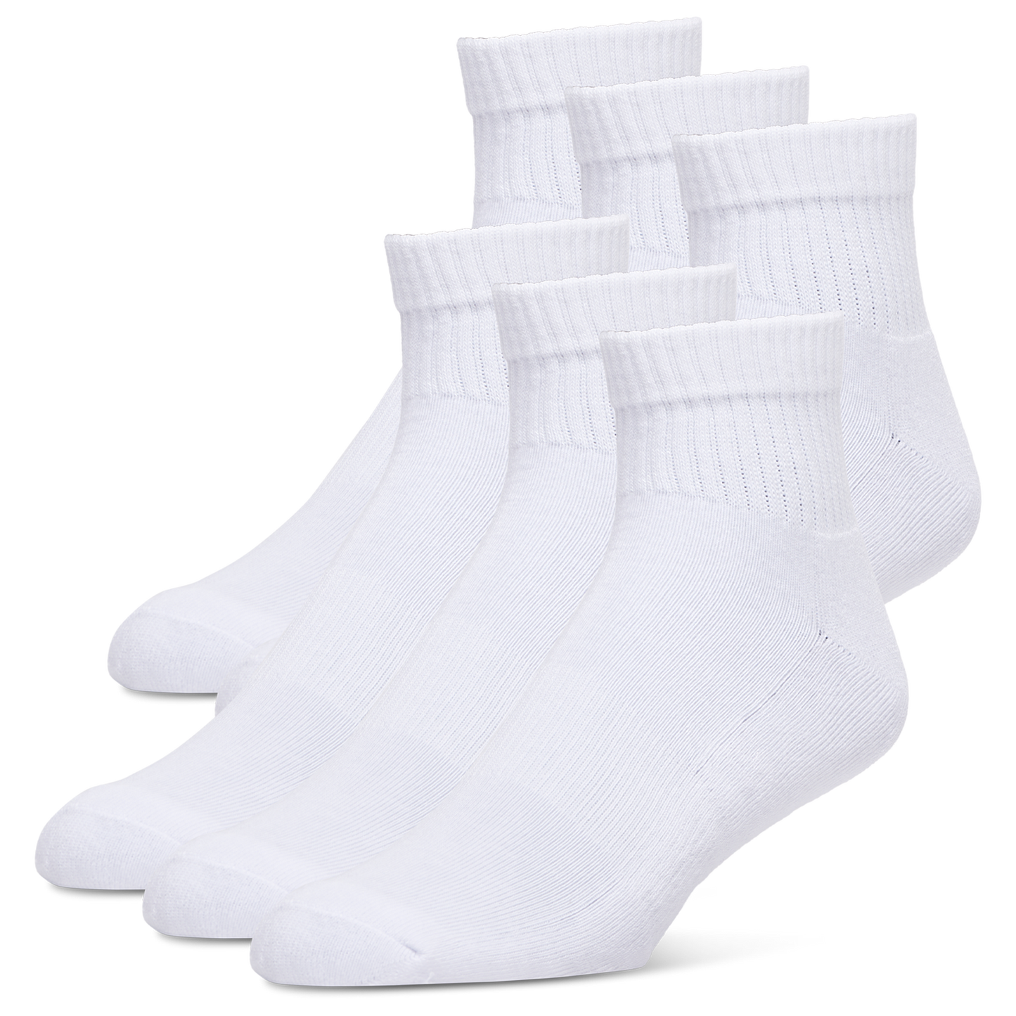 LCKR Athletic Half Cushion Quarter Socks - Men's - White