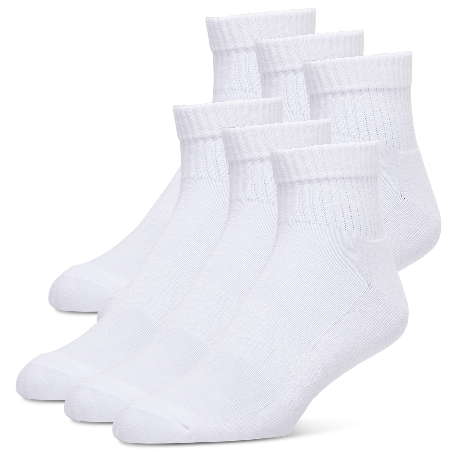 LCKR Athletic Half Cushion Quarter Socks - Men's - White