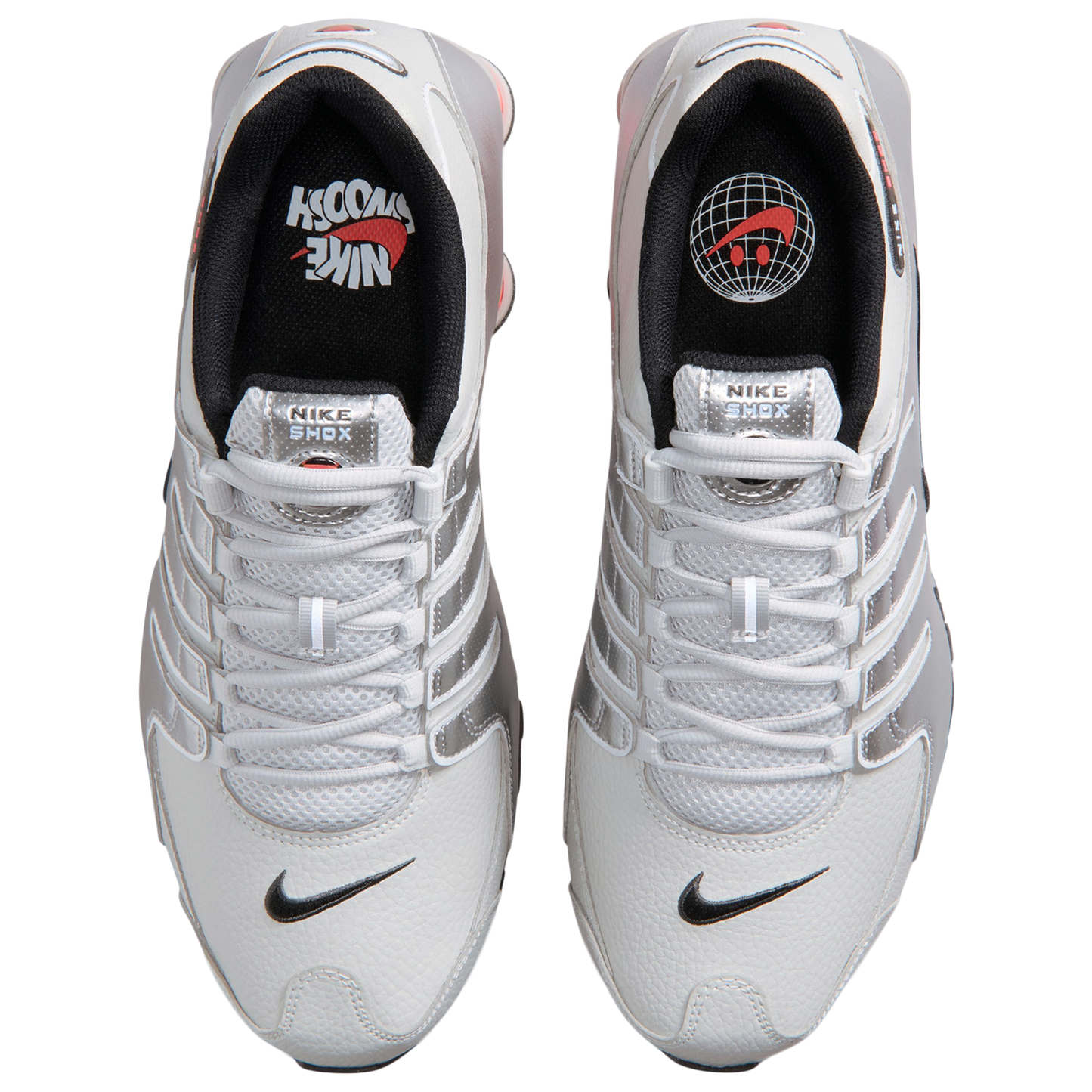Nike Shox NZ - Men's - Silver/Gray/Red