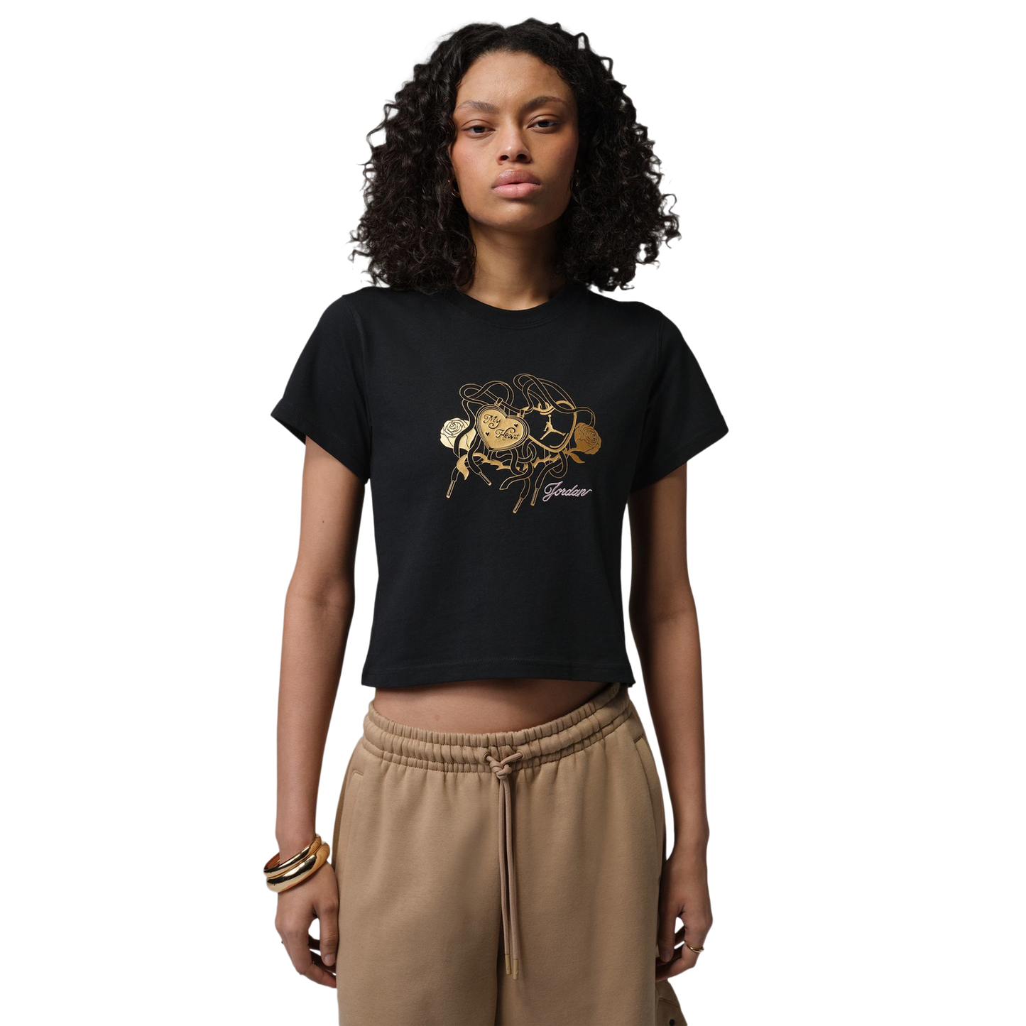 Jordan BRK Short Sleeve SHGF Graphic T-Shirt - Women's - White/Green
