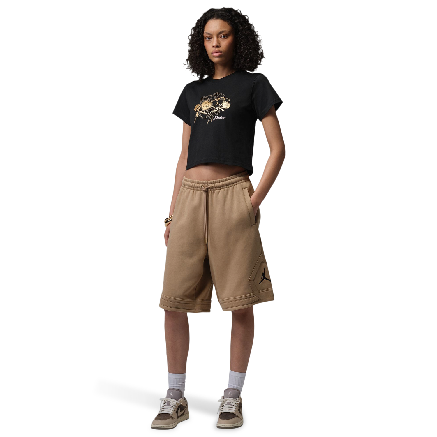 Jordan BRK Short Sleeve SHGF Graphic T-Shirt - Women's - White/Green