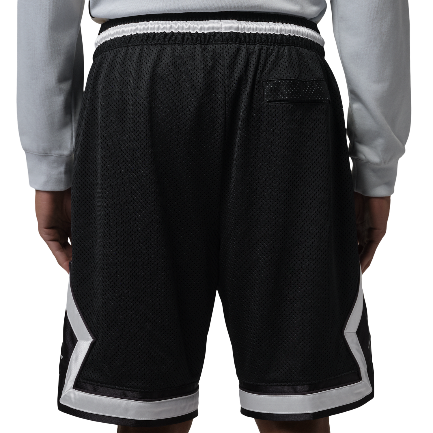 Jordan Brooklyn Diamond Mesh Shorts - Men's - Black/Silver