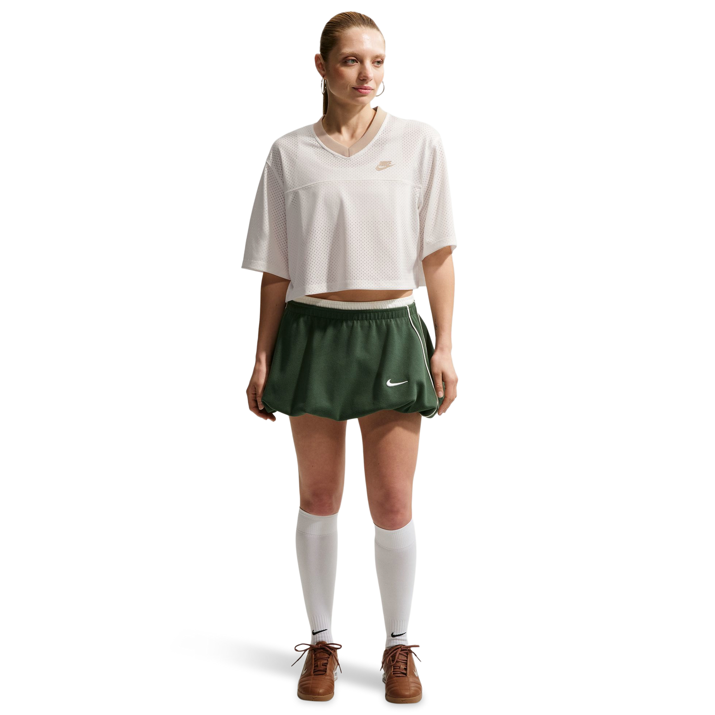 Nike NSW Heritage Festival Crop Mesh Jersey - Women's - Linen/Sail