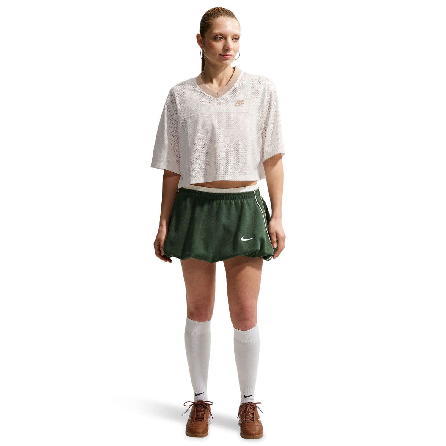 Nike NSW Heritage Festival Crop Mesh Jersey - Women's - Linen/Sail