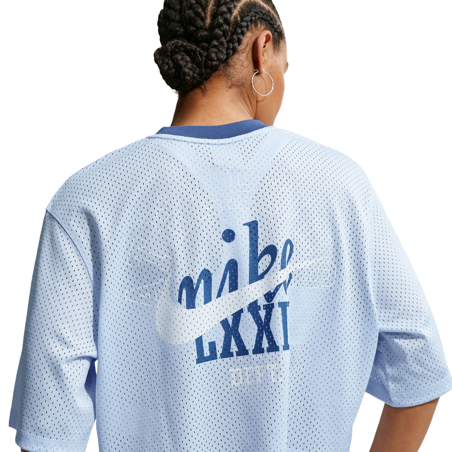 Nike NSW Heritage Festival Crop Mesh Jersey - Women's - Hydrogen Blue/Mystic Navy