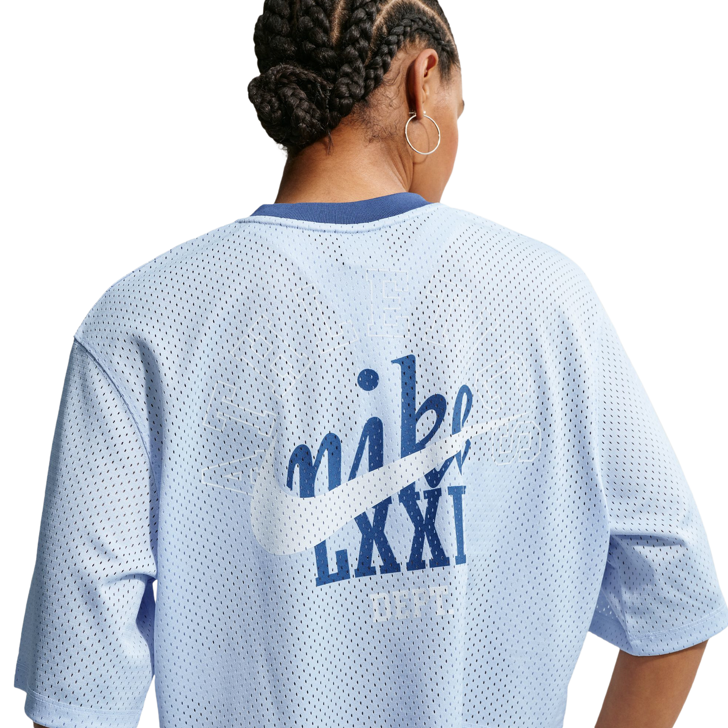 Nike NSW Heritage Festival Crop Mesh Jersey - Women's - Hydrogen Blue/Mystic Navy