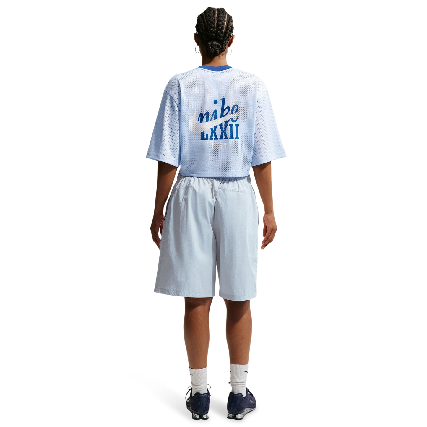 Nike NSW Heritage Festival Crop Mesh Jersey - Women's - Hydrogen Blue/Mystic Navy