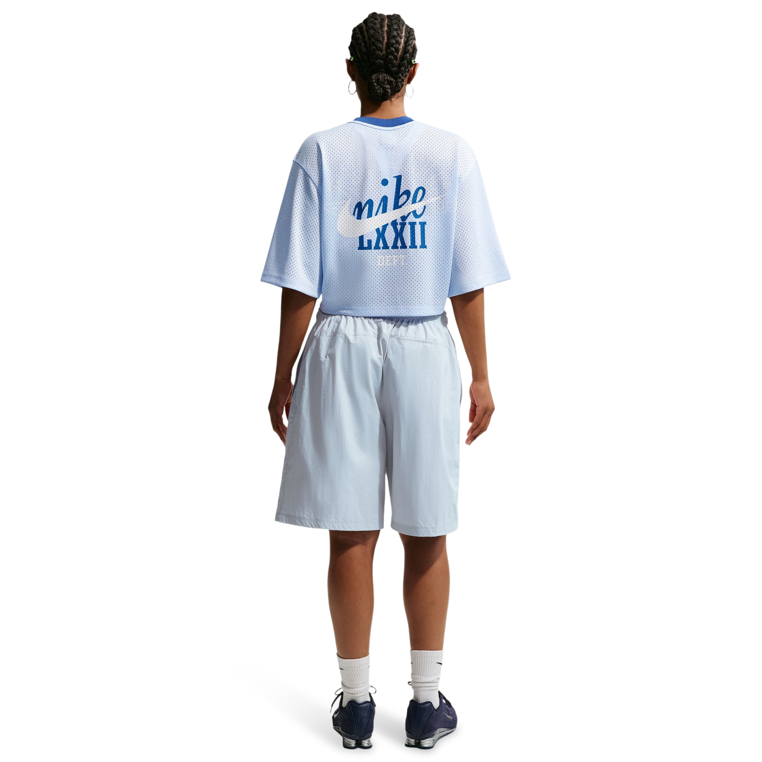 Nike NSW Heritage Festival Crop Mesh Jersey - Women's - Hydrogen Blue/Mystic Navy