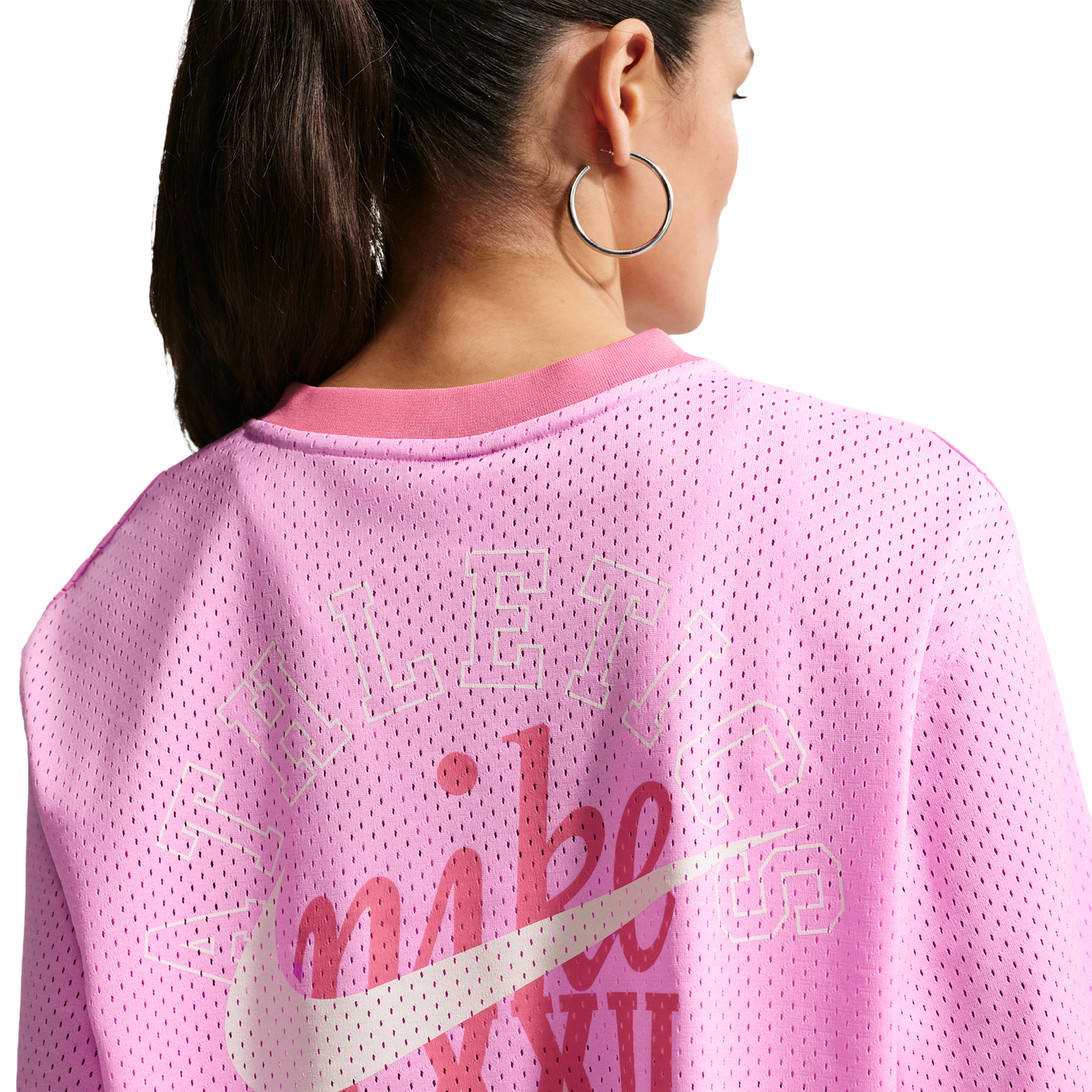 Nike NSW Heritage Festival Crop Mesh Jersey - Women's - Peony/Peony/Pink Rise