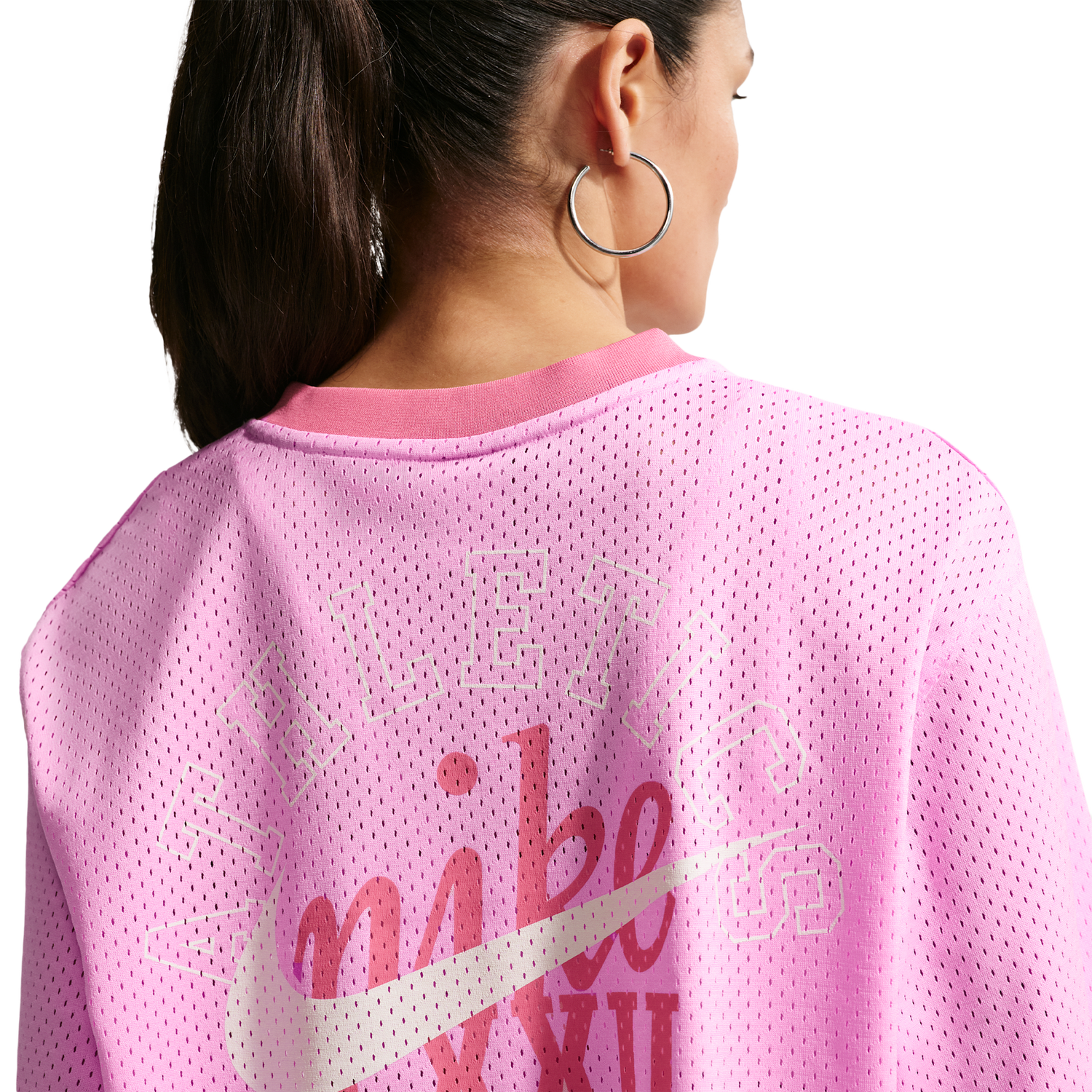 Nike NSW Heritage Festival Crop Mesh Jersey - Women's - Peony/Peony/Pink Rise