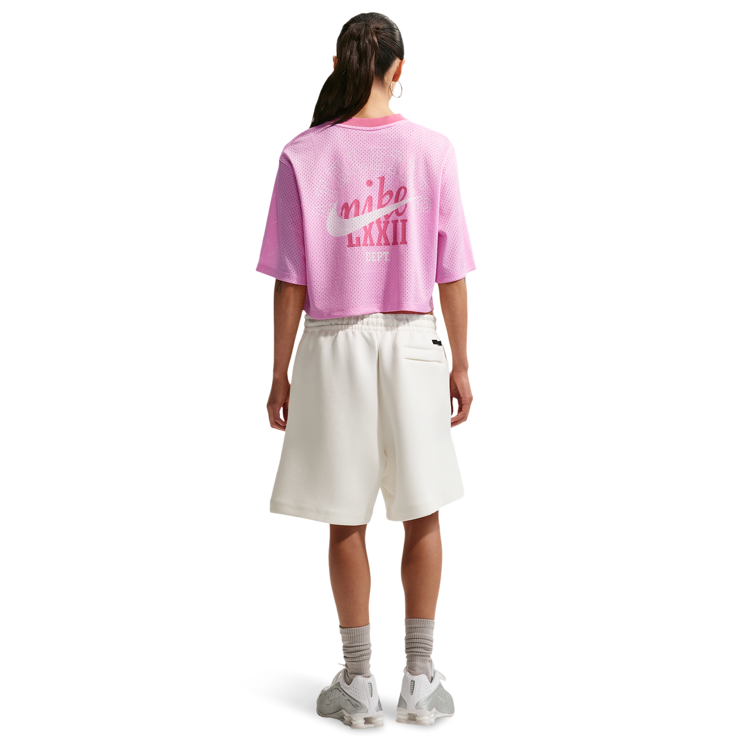 Nike NSW Heritage Festival Crop Mesh Jersey - Women's - Peony/Peony/Pink Rise