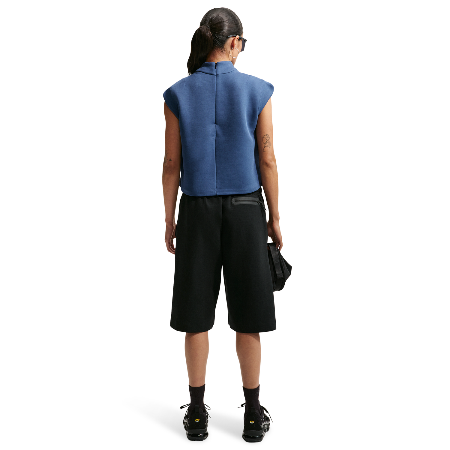Nike NSW Tech Fleece SS Top - Women's - Mystic Navy/Black