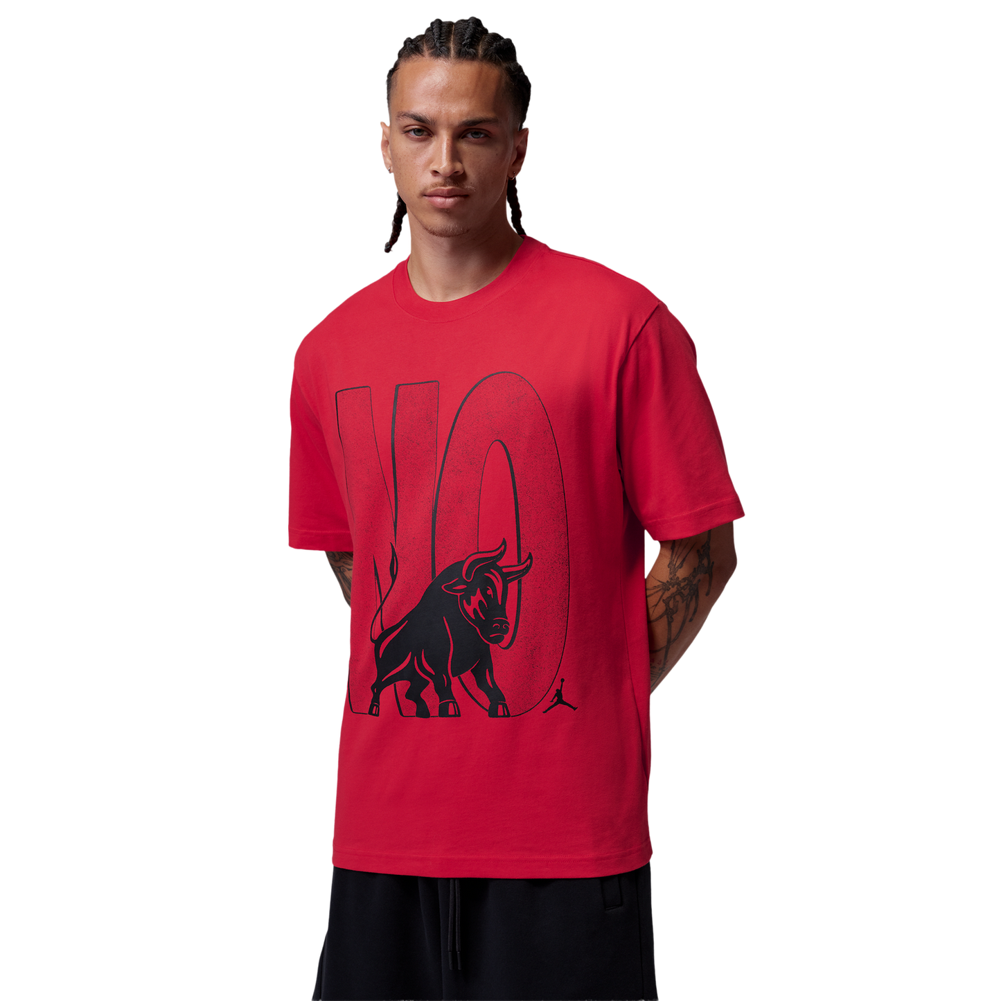 Jordan Brooklyn Toro Graphic Short Sleeve Crew - Men's - Fire Red/Fire Red