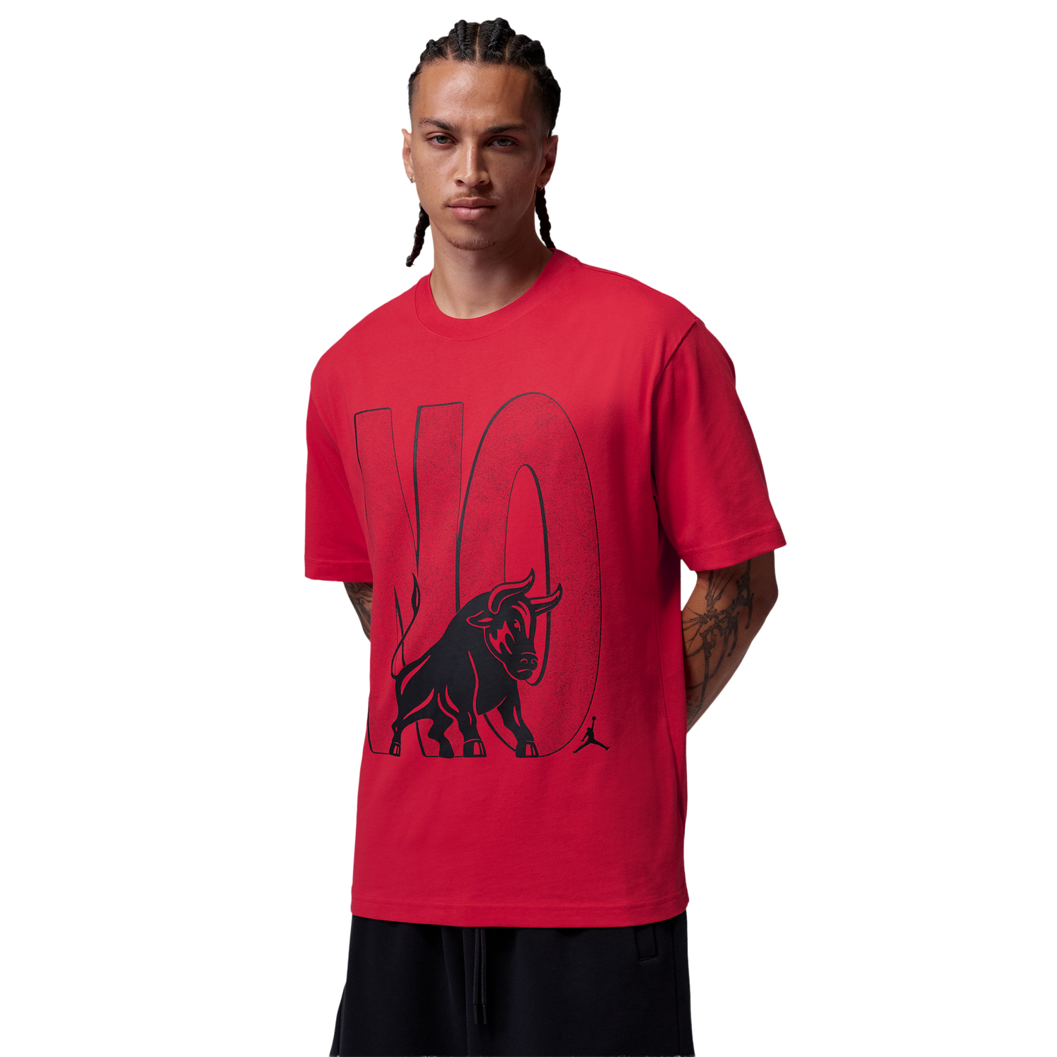 Jordan Brooklyn Toro Graphic Short Sleeve Crew - Men's - Fire Red/Fire Red