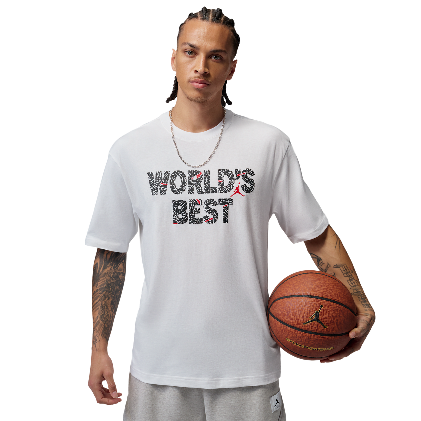 Jordan Brooklyn Best Graphic Short Sleeve Crew - Men's - University Red/White