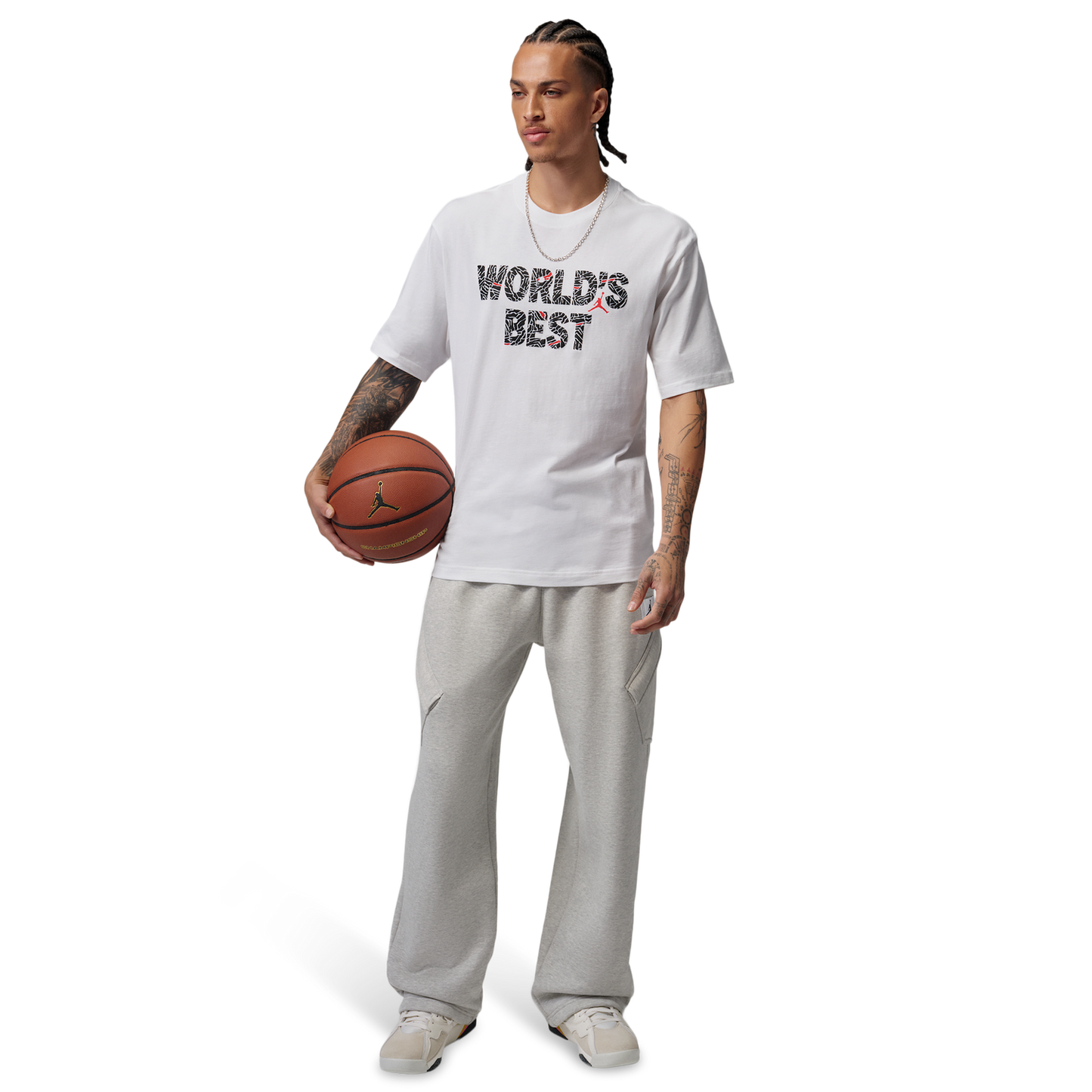 Jordan Brooklyn Best Graphic Short Sleeve Crew - Men's - University Red/White