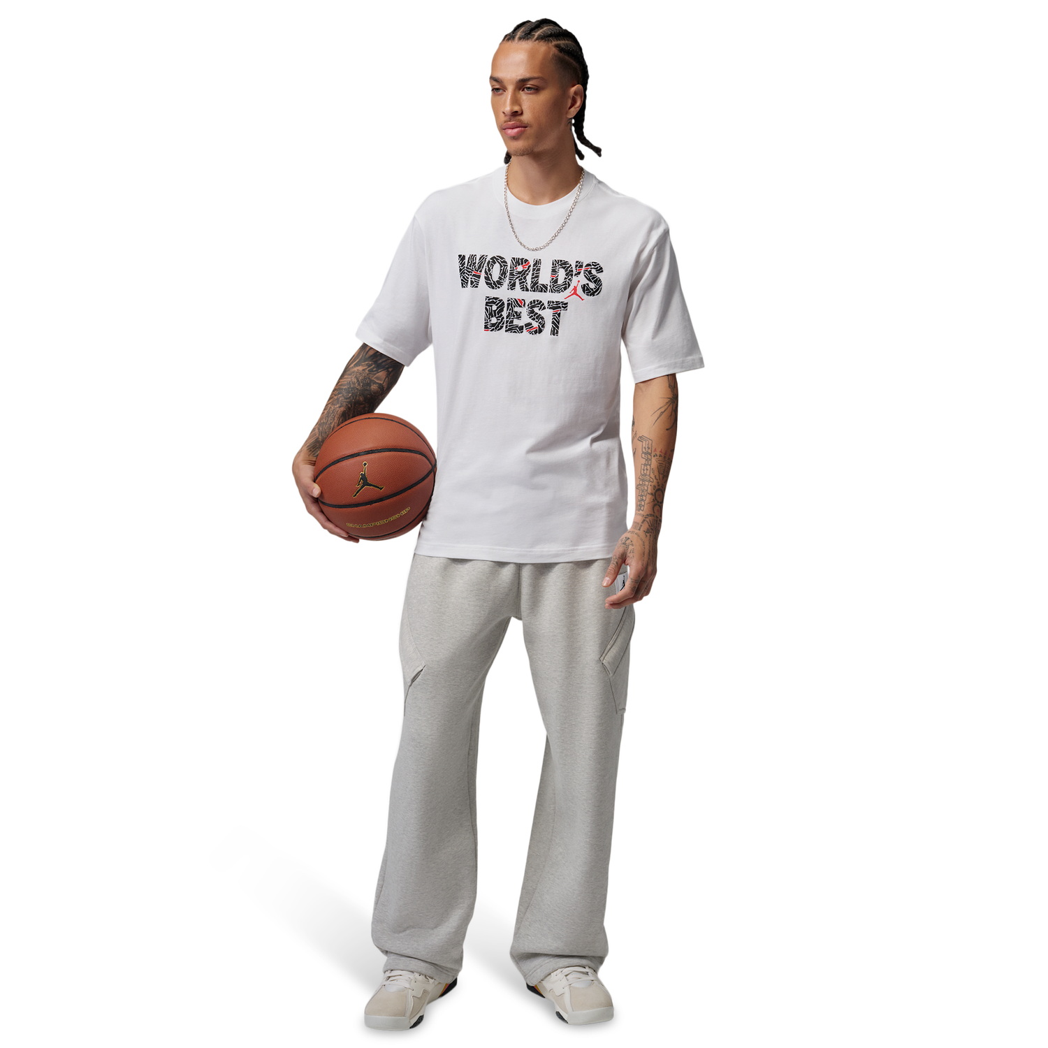 Jordan Brooklyn Best Graphic Short Sleeve Crew - Men's - University Red/White