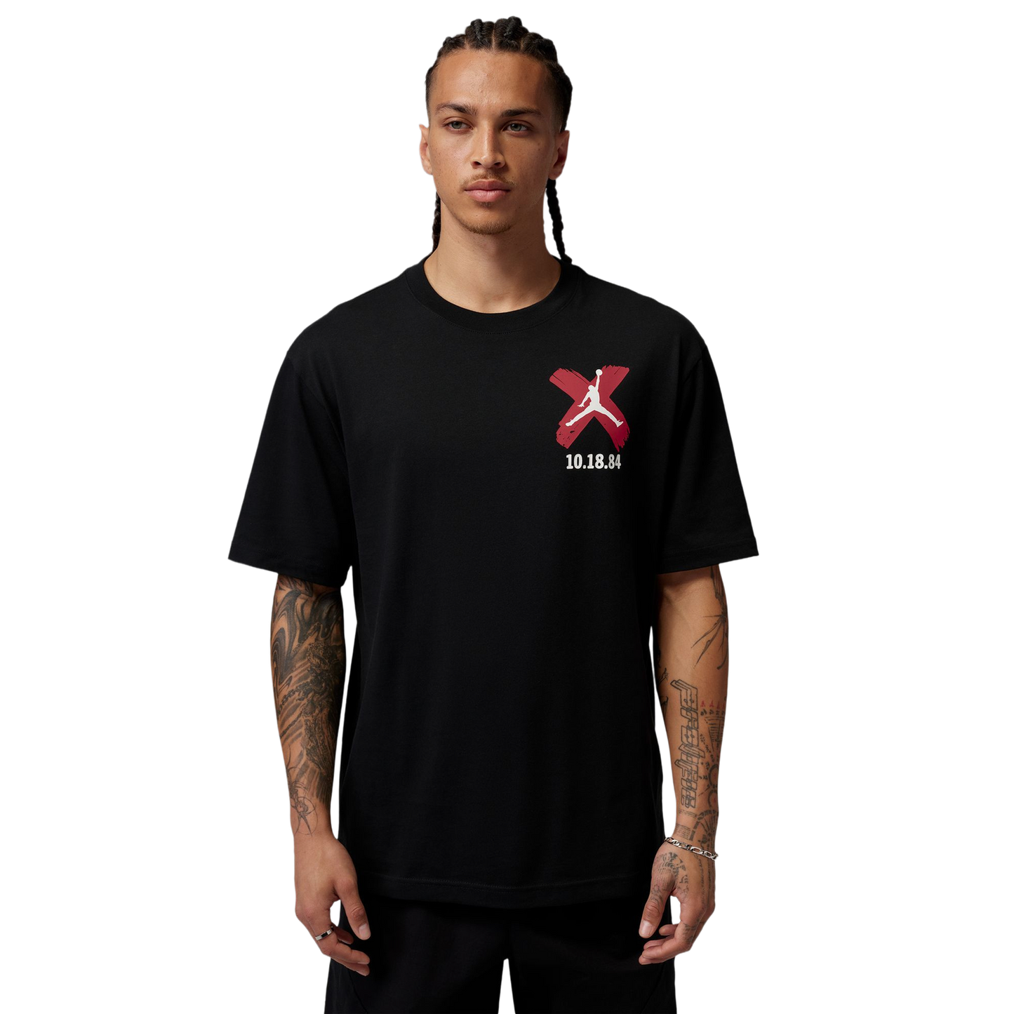 Jordan Brooklyn Banned Graphic Short Sleeve Crew - Men's - University Red/Black