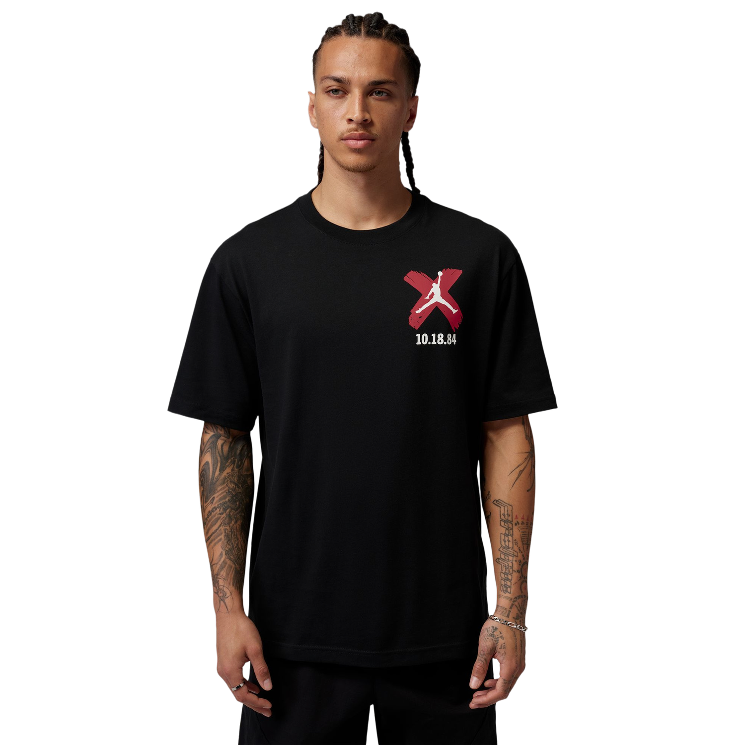 Jordan Brooklyn Banned Graphic Short Sleeve Crew - Men's - University Red/Black