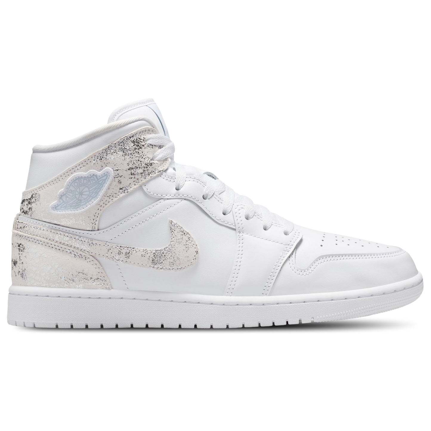 Jordan AJ 1 Mid SE - Men's - White/White/Silver