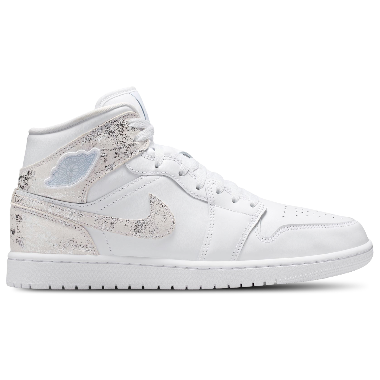 Jordan AJ 1 Mid SE - Men's - White/White/Silver