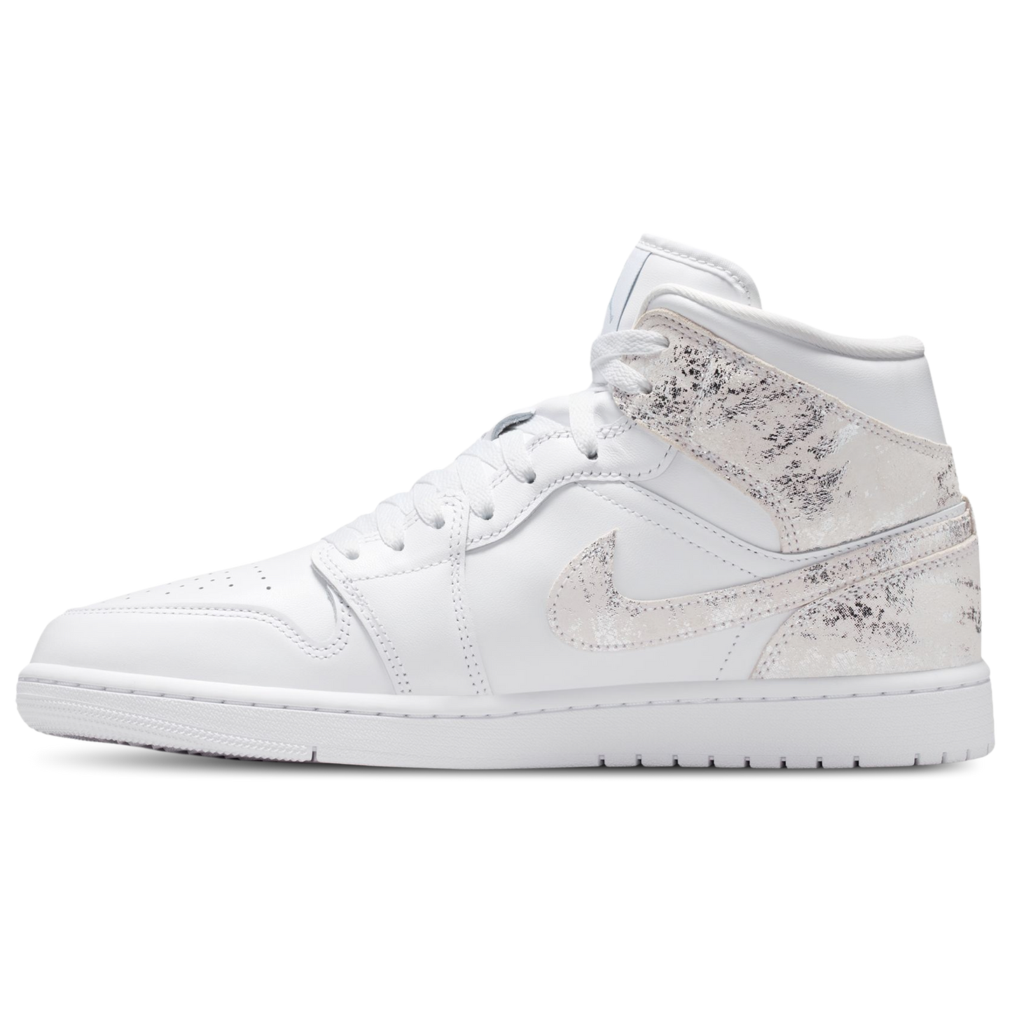 Jordan AJ 1 Mid SE - Men's - White/White/Silver