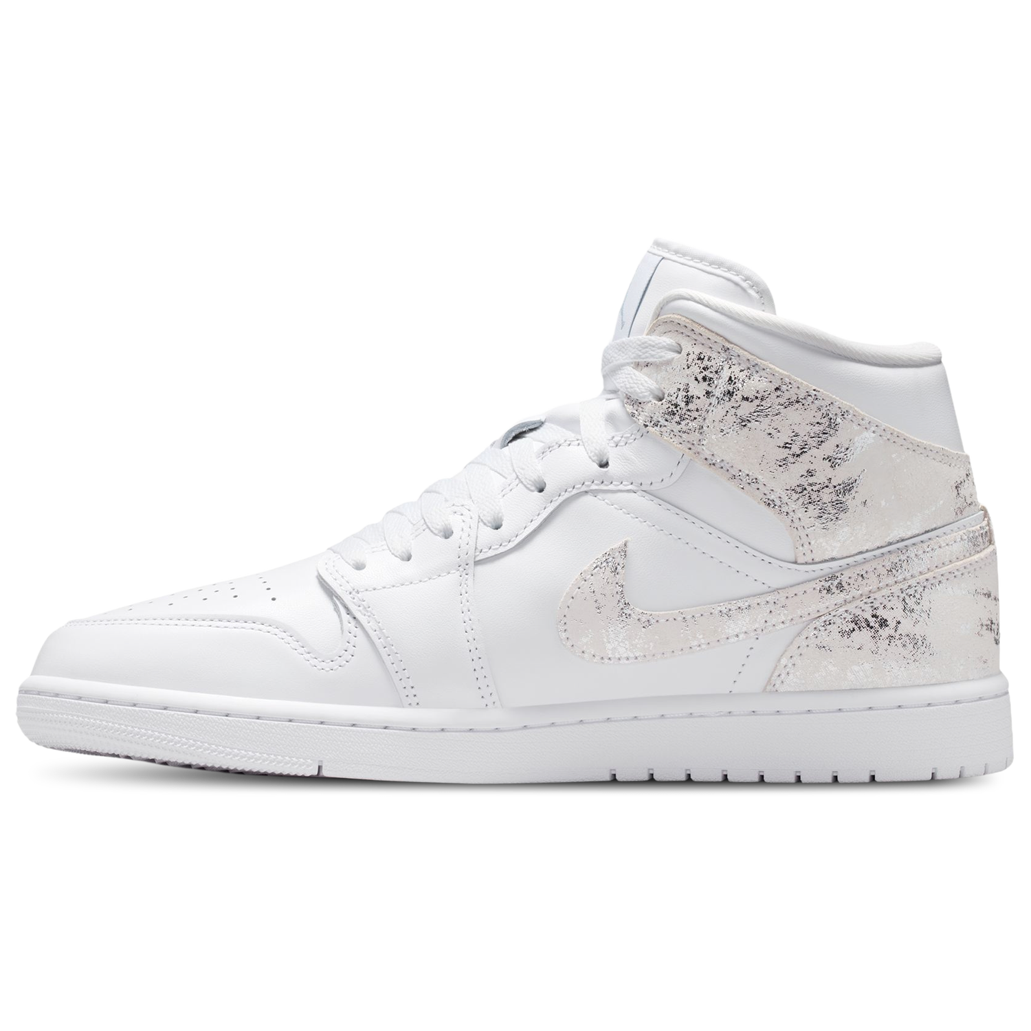 Jordan AJ 1 Mid SE - Men's - White/White/Silver