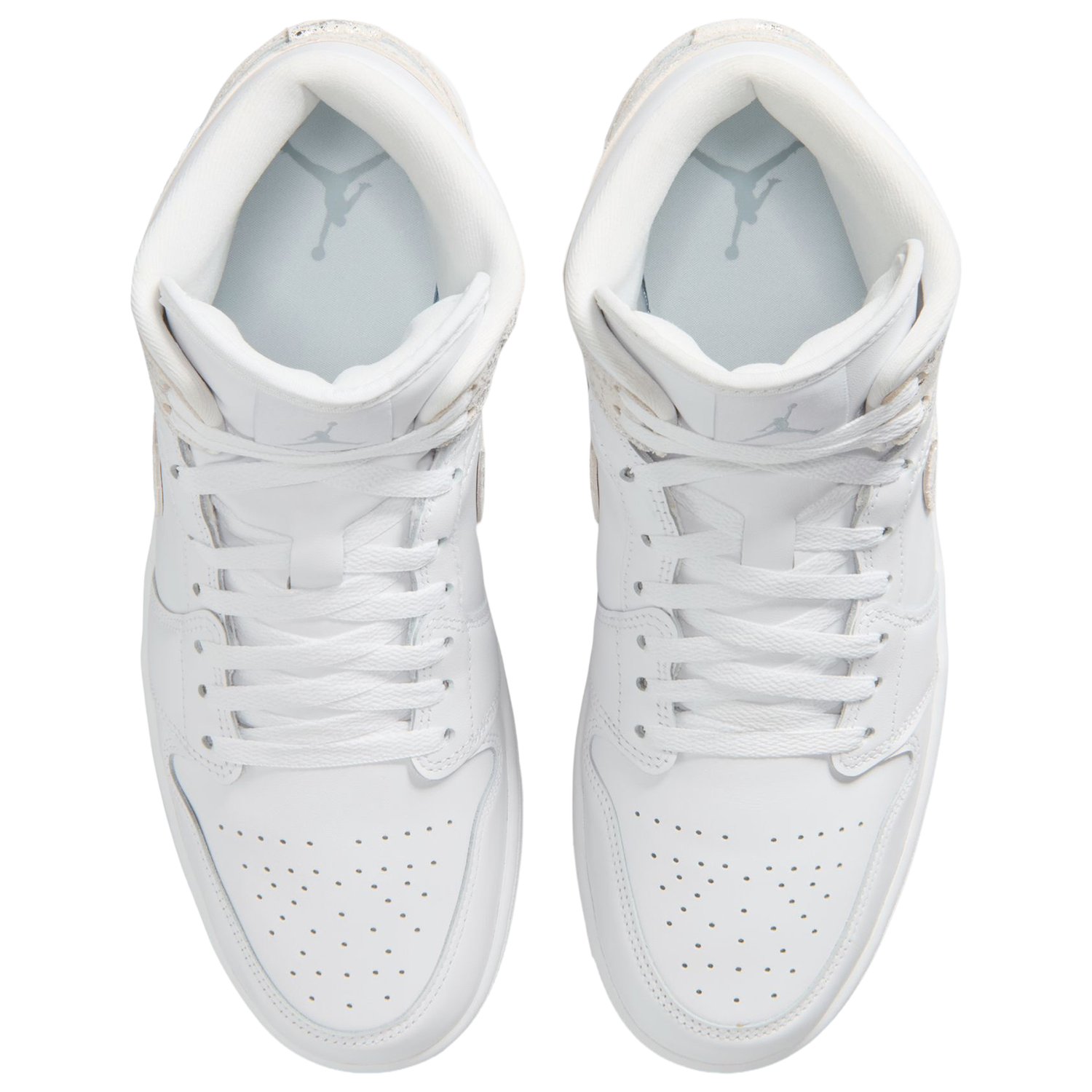 Jordan AJ 1 Mid SE - Men's - White/White/Silver