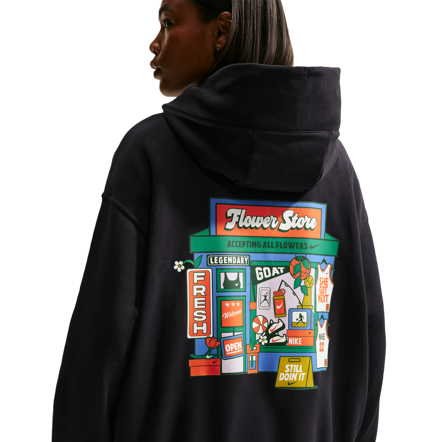 Nike Phnx Fleece Oversized PO Hoodie - Women's - Black
