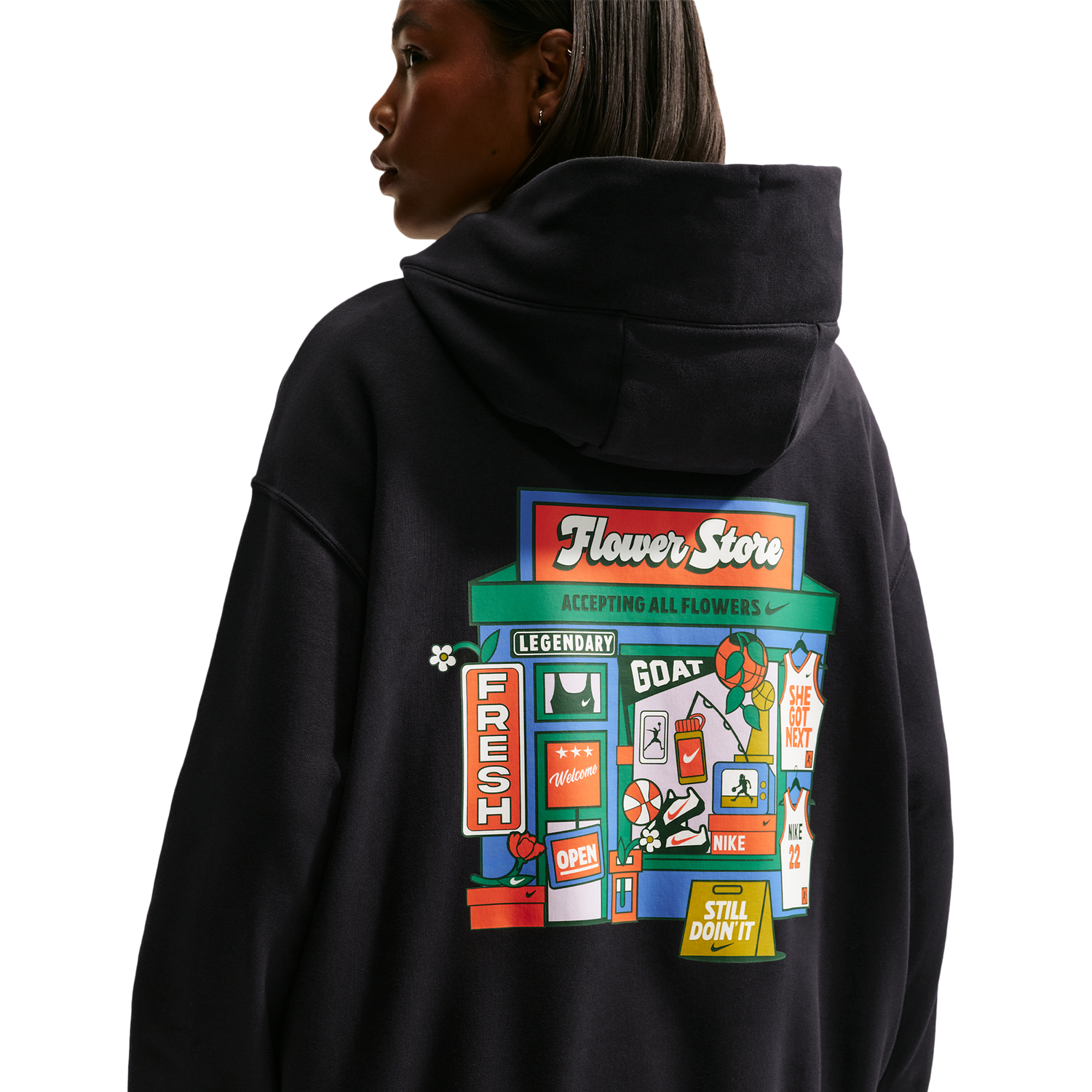 Nike Phnx Fleece Oversized PO Hoodie - Women's - Black