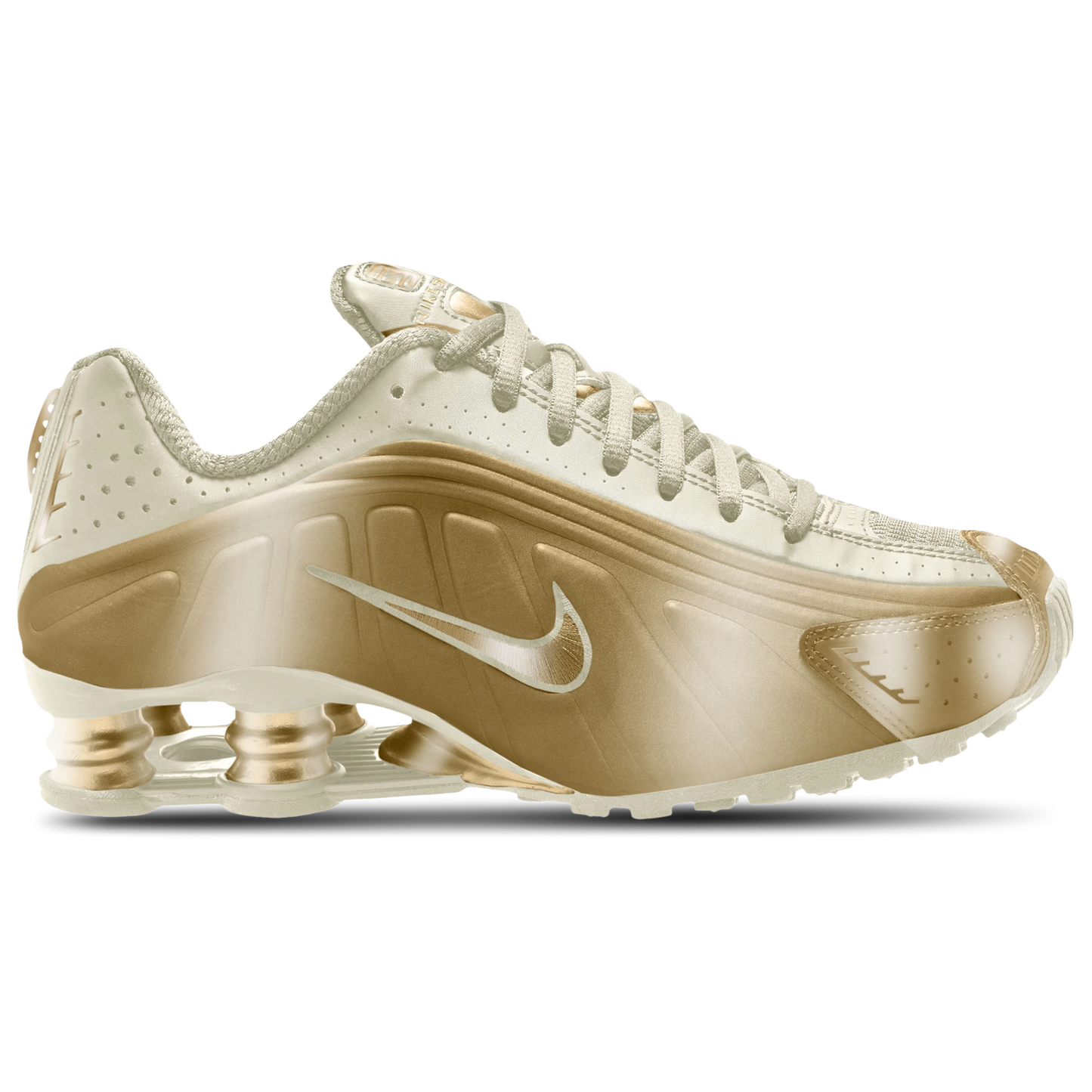 Nike Shox R4 - Women's - Soft Pearl/Metallic Gold