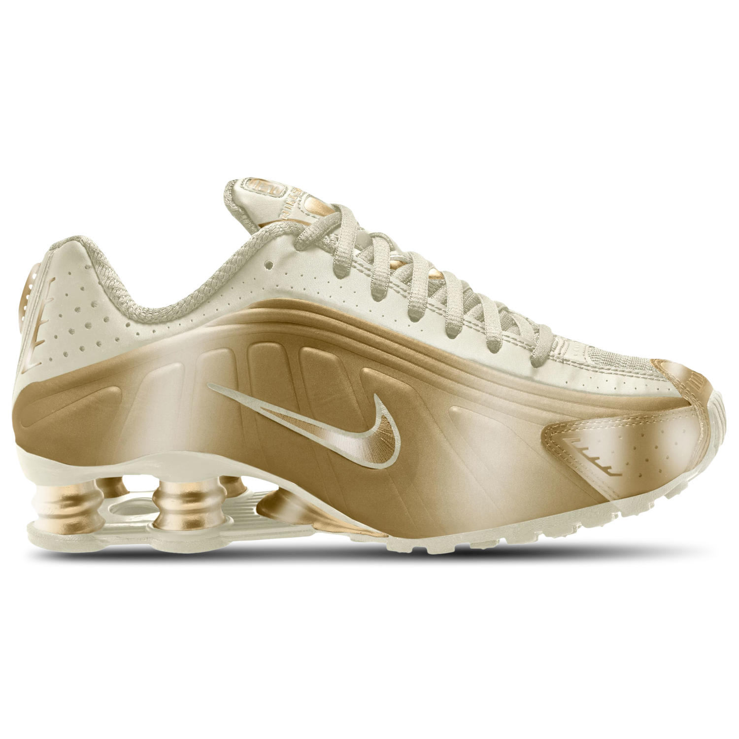 Nike Shox R4 - Women's - Soft Pearl/Metallic Gold